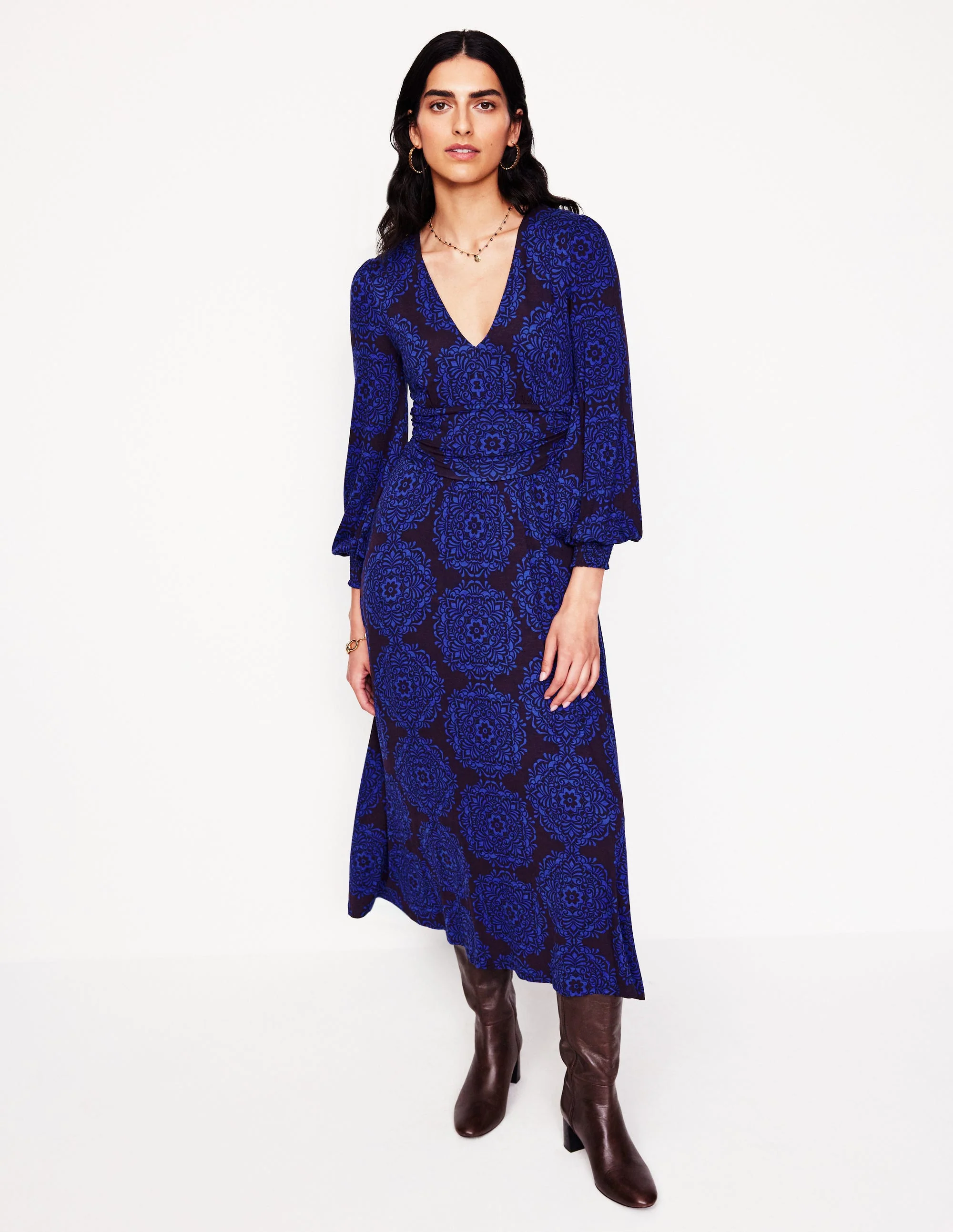 Daphne Jersey Maxi Dress-Purple, Mosaic Cascade - Image 4