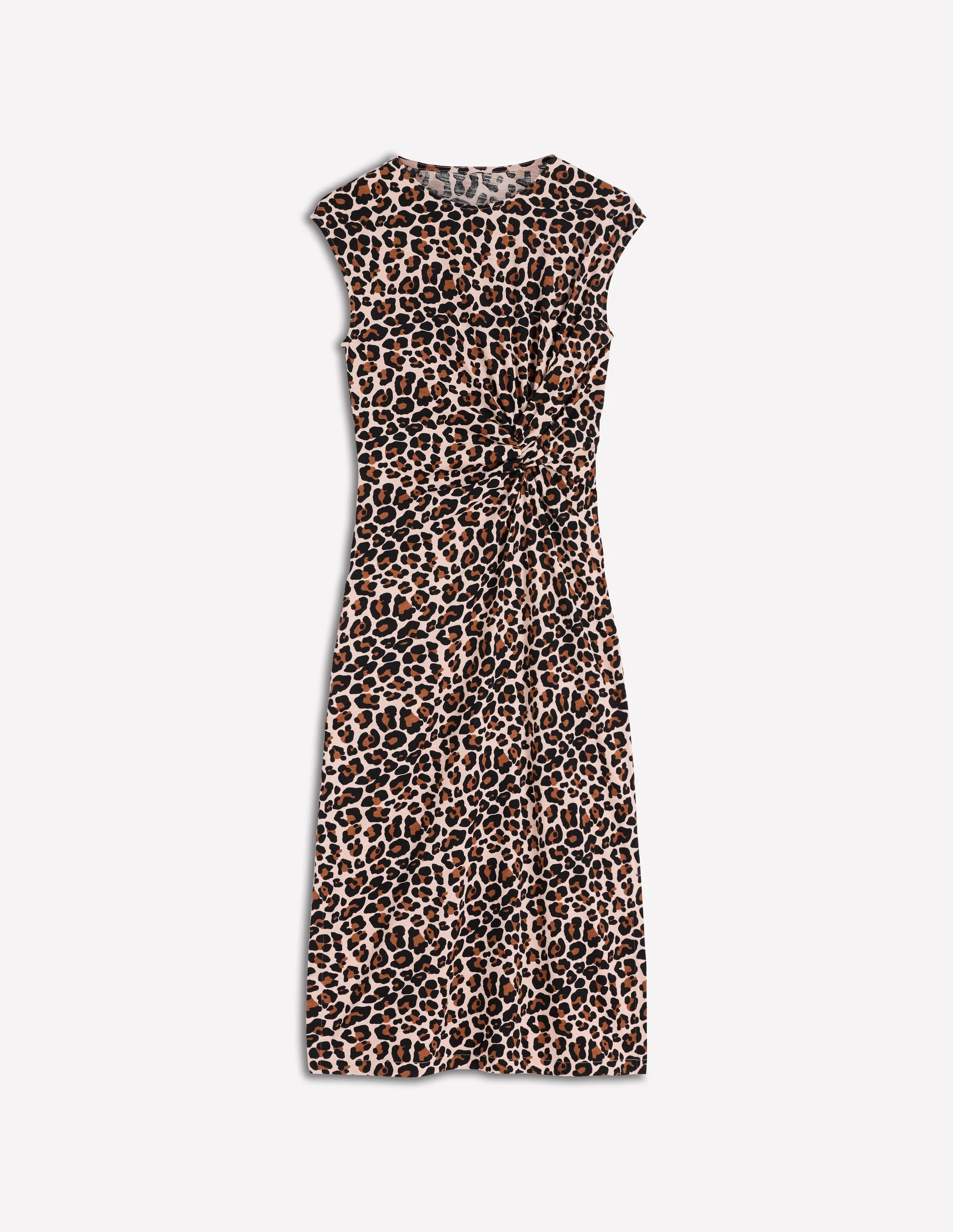 Delilah Twisted Midi Dress-Almond Milk, Cheetah Pop - Image 10