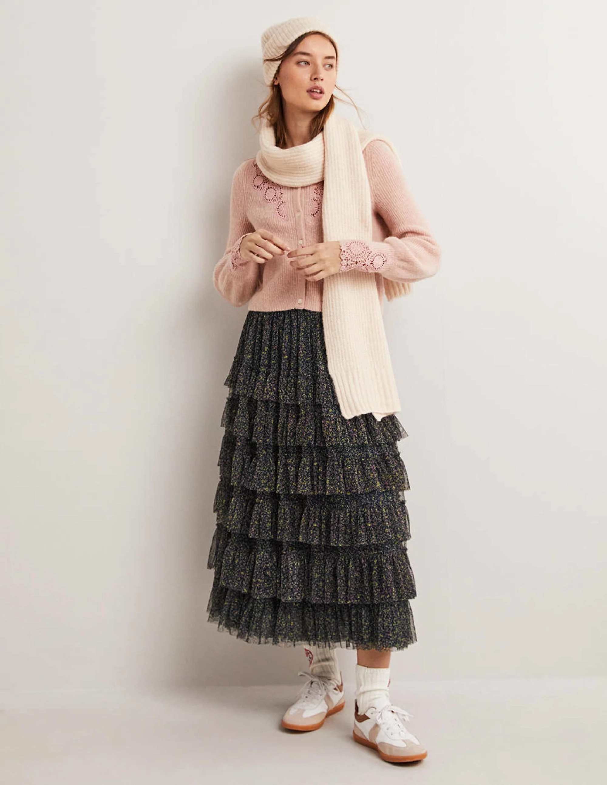 Detail Fluffy Cardigan-Pink Frosting Embroidery - Image 6