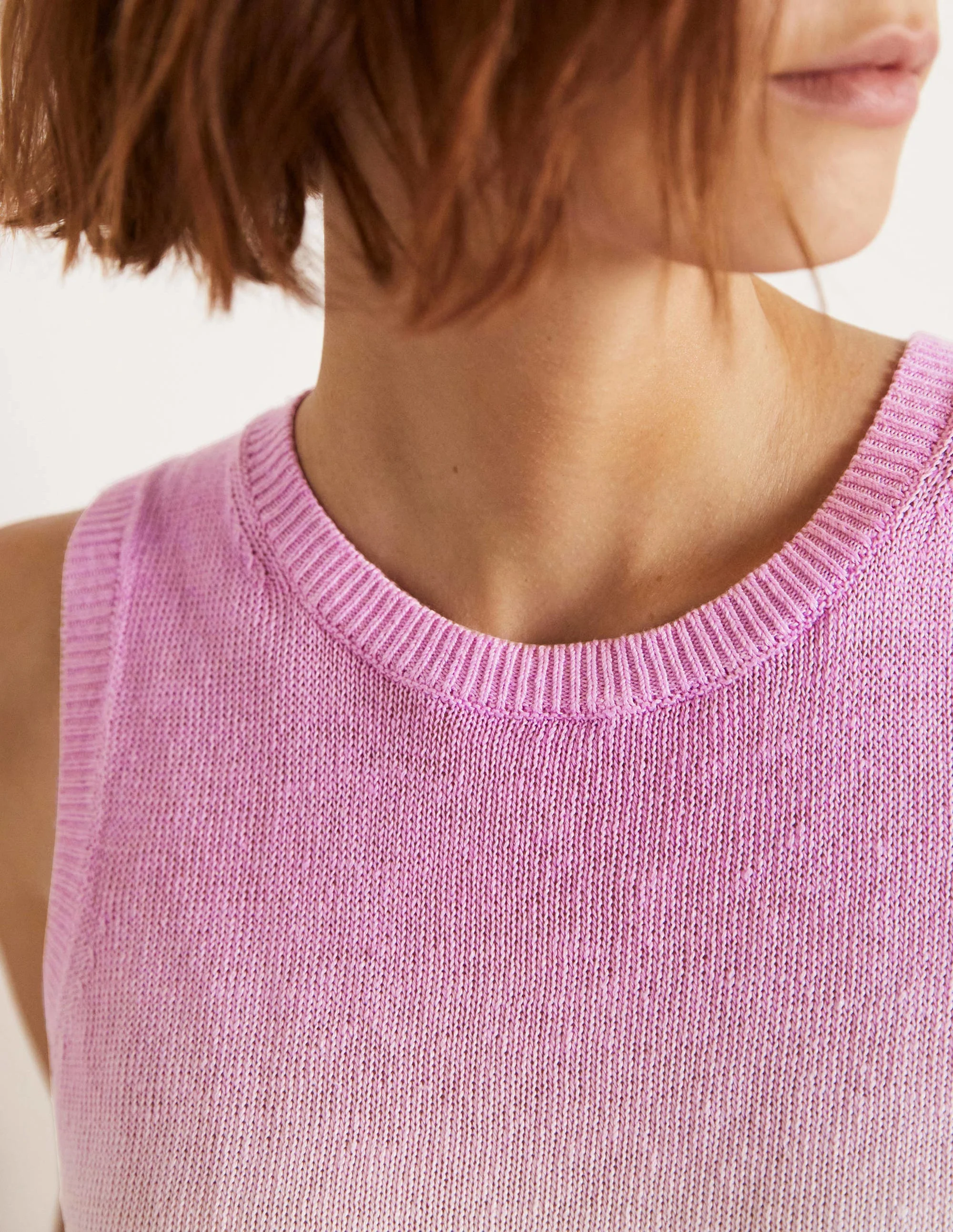 Dip-Dye Linen Vest-Firecracker/ Bon Bon Ombre - Image 7