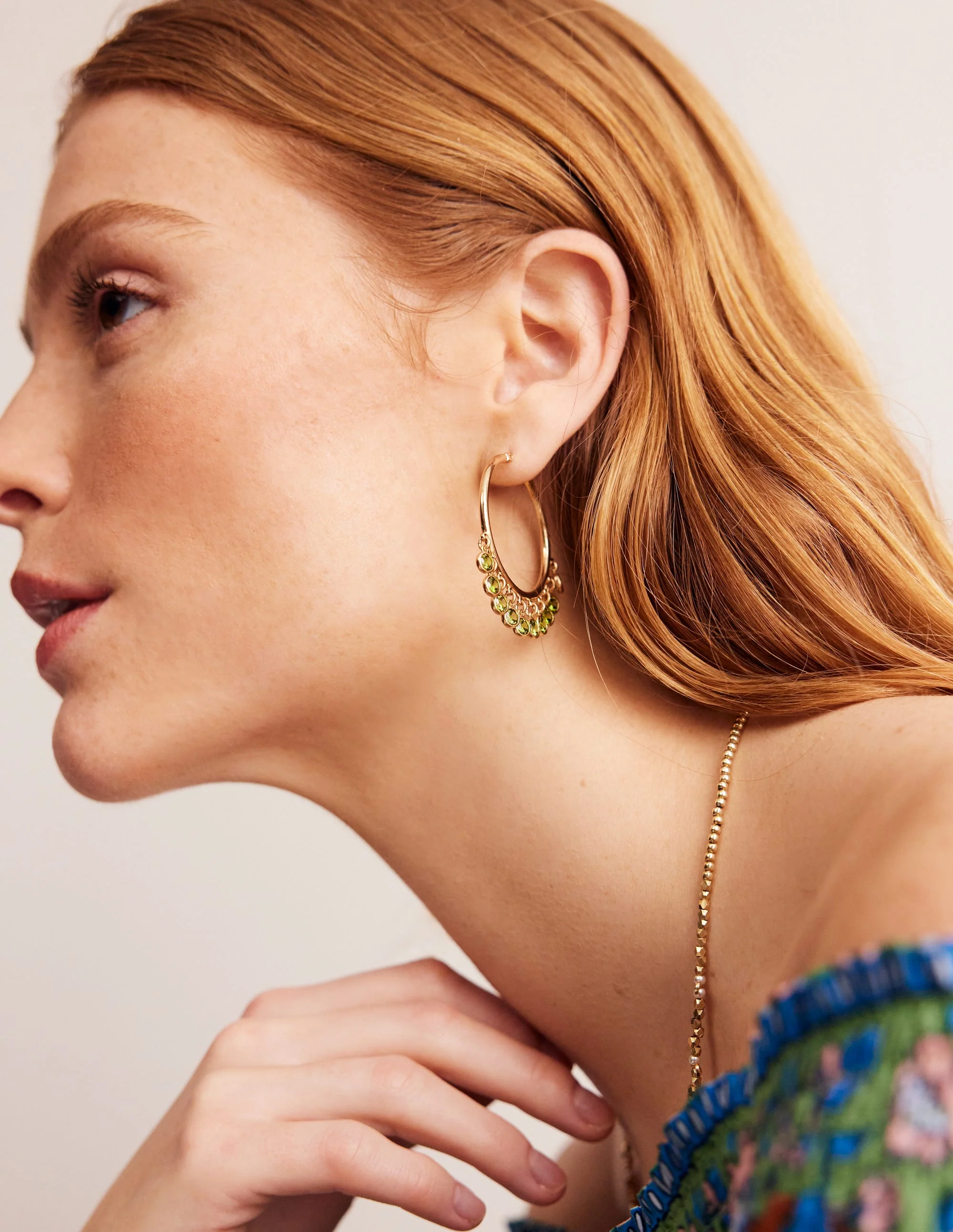 Disc Bead Hoops-Green