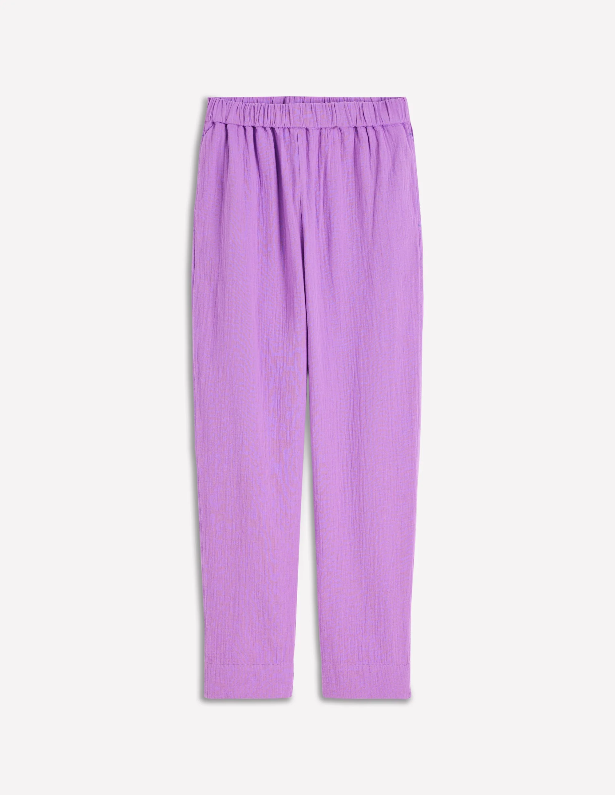 Double Cloth Crop Trousers-Amethyst Purple - Image 5