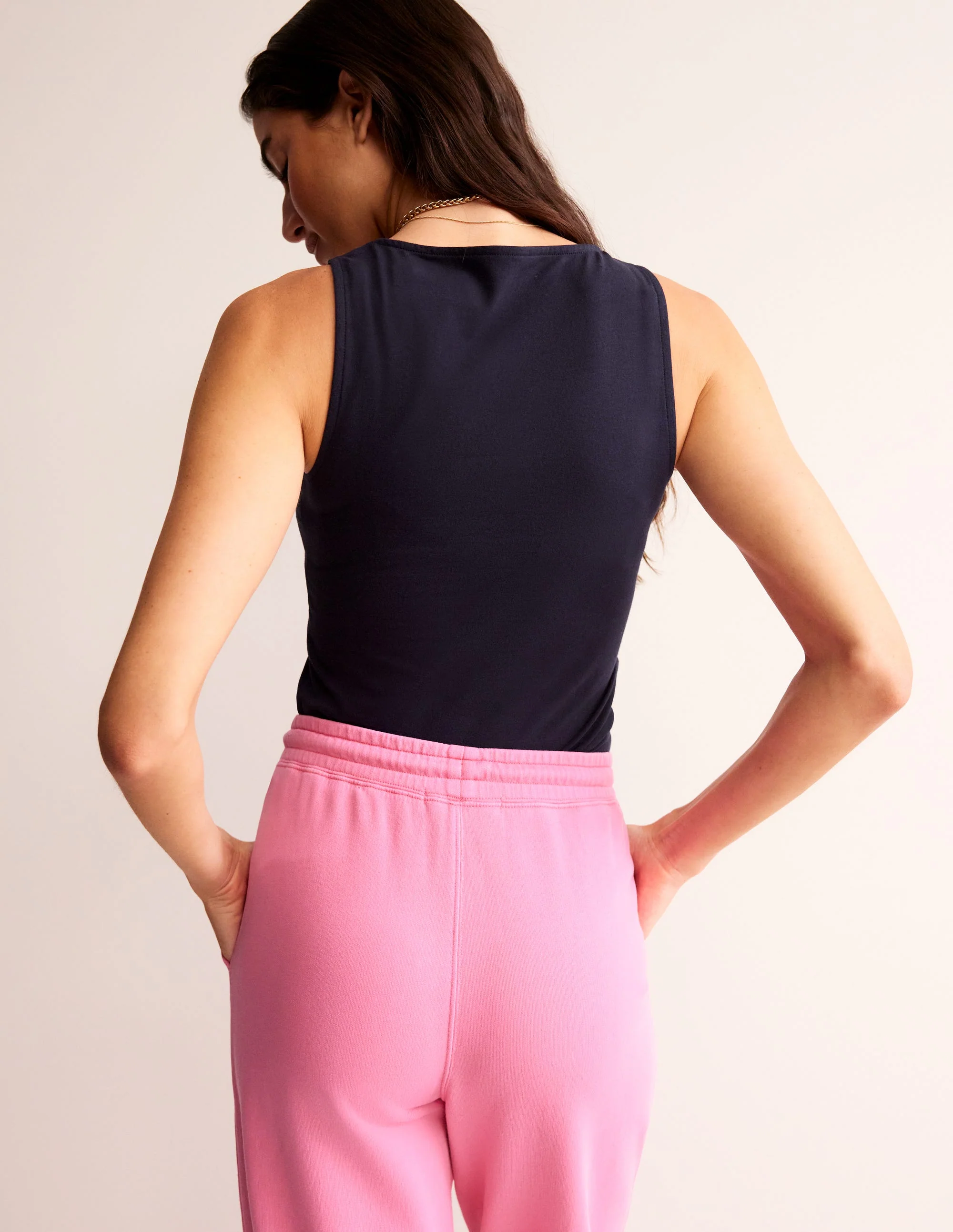Double Layer Scoop Neck Vest-Navy - Image 3