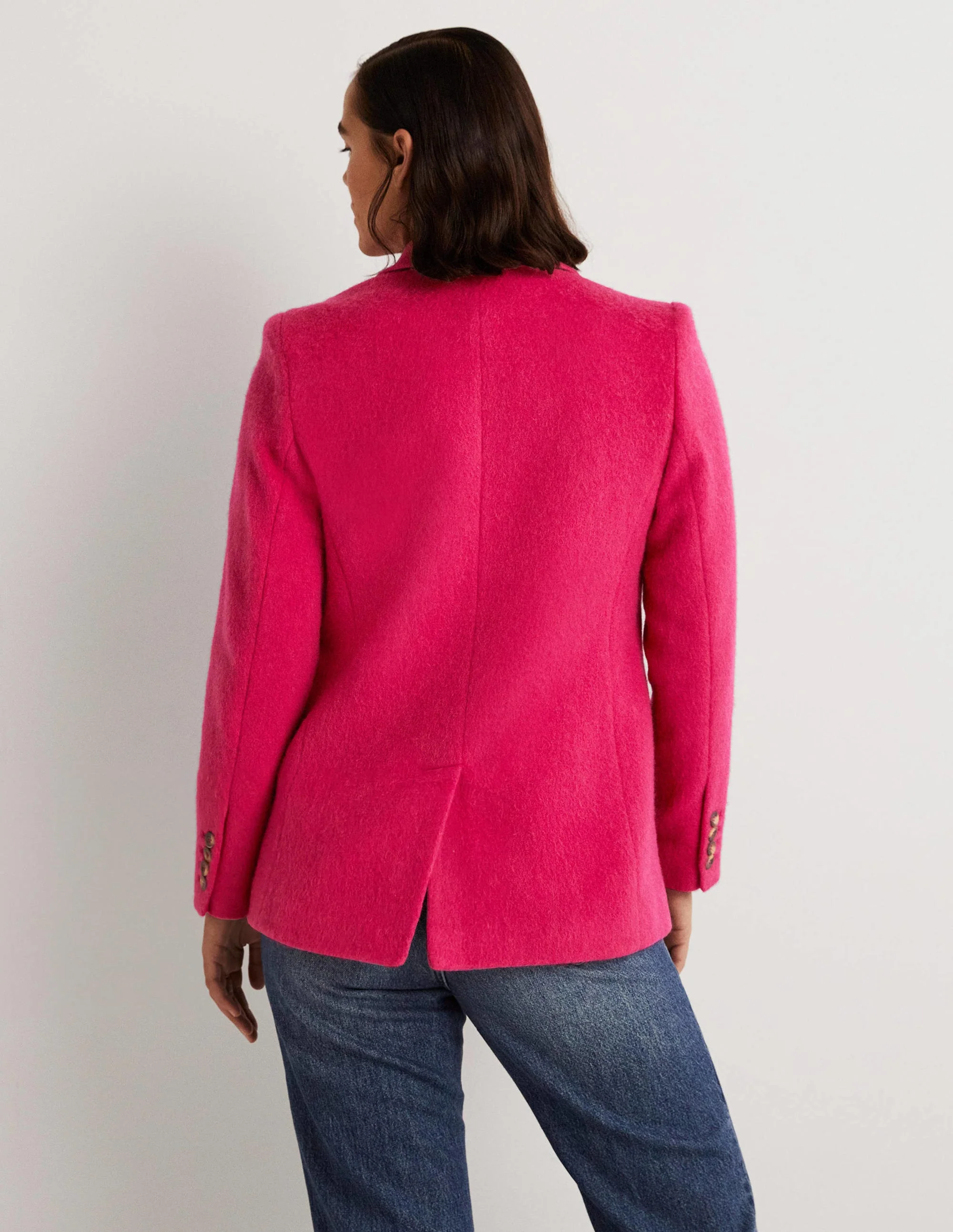Drawn Wool Blazer-Pink - Image 3