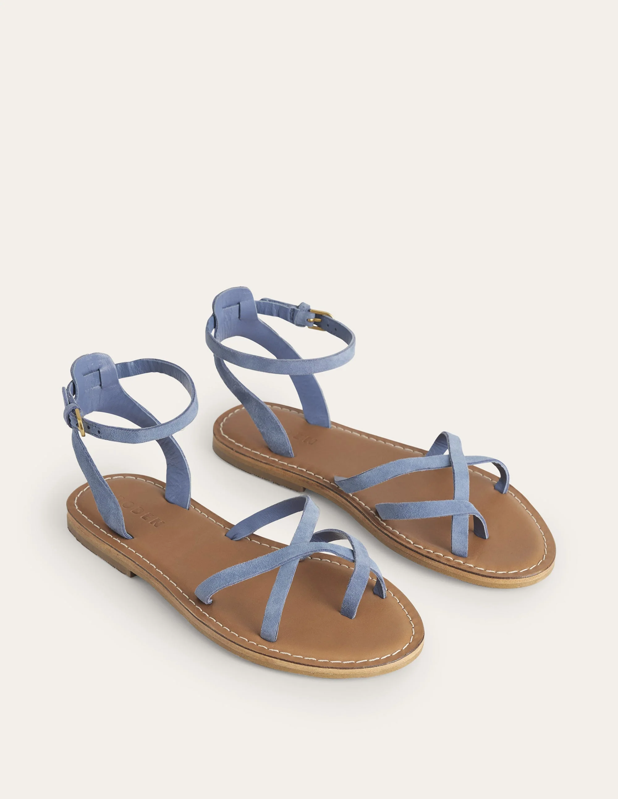 Easy Flat Sandals-Corporal Blue Suede - Image 2