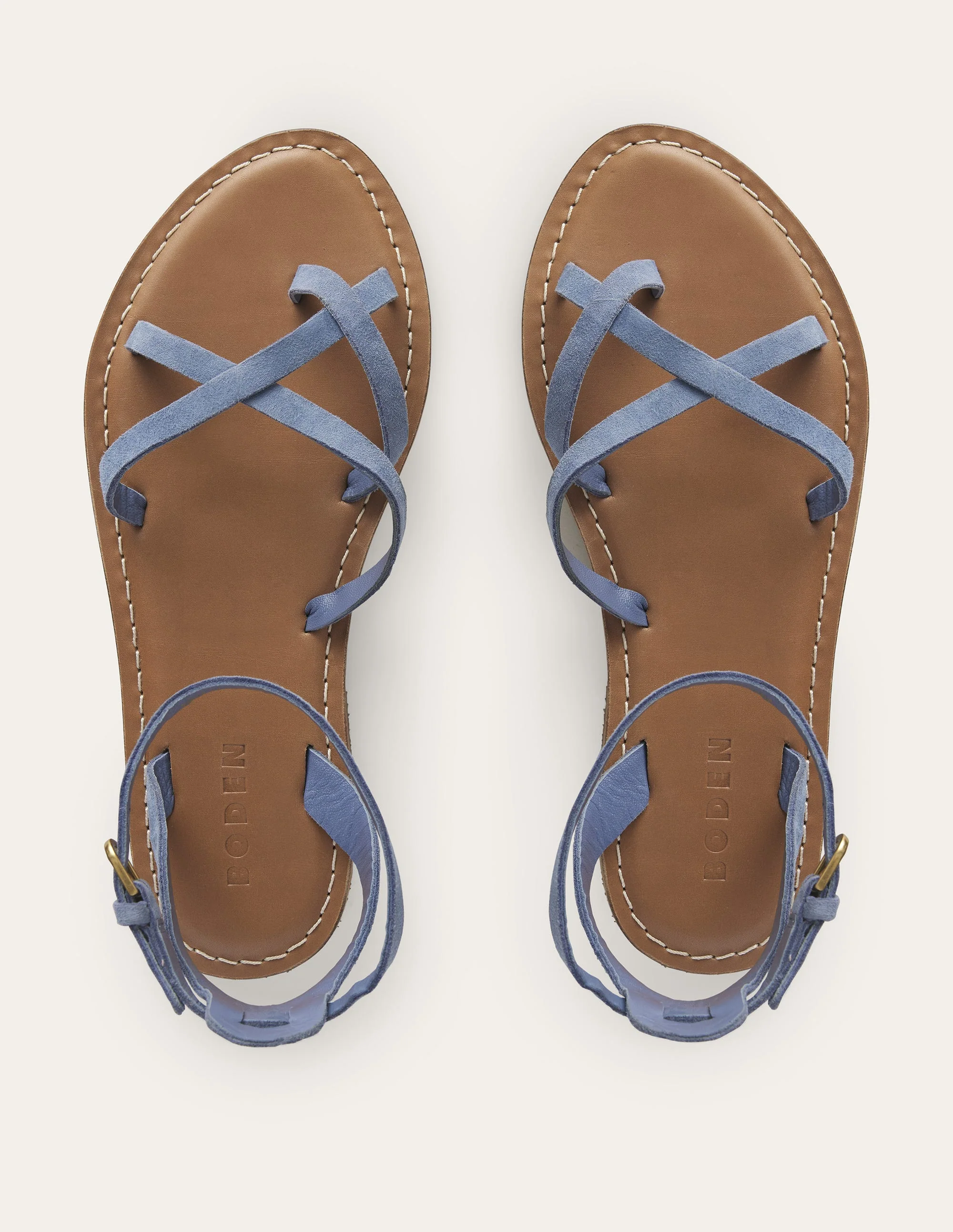 Easy Flat Sandals-Corporal Blue Suede - Image 4