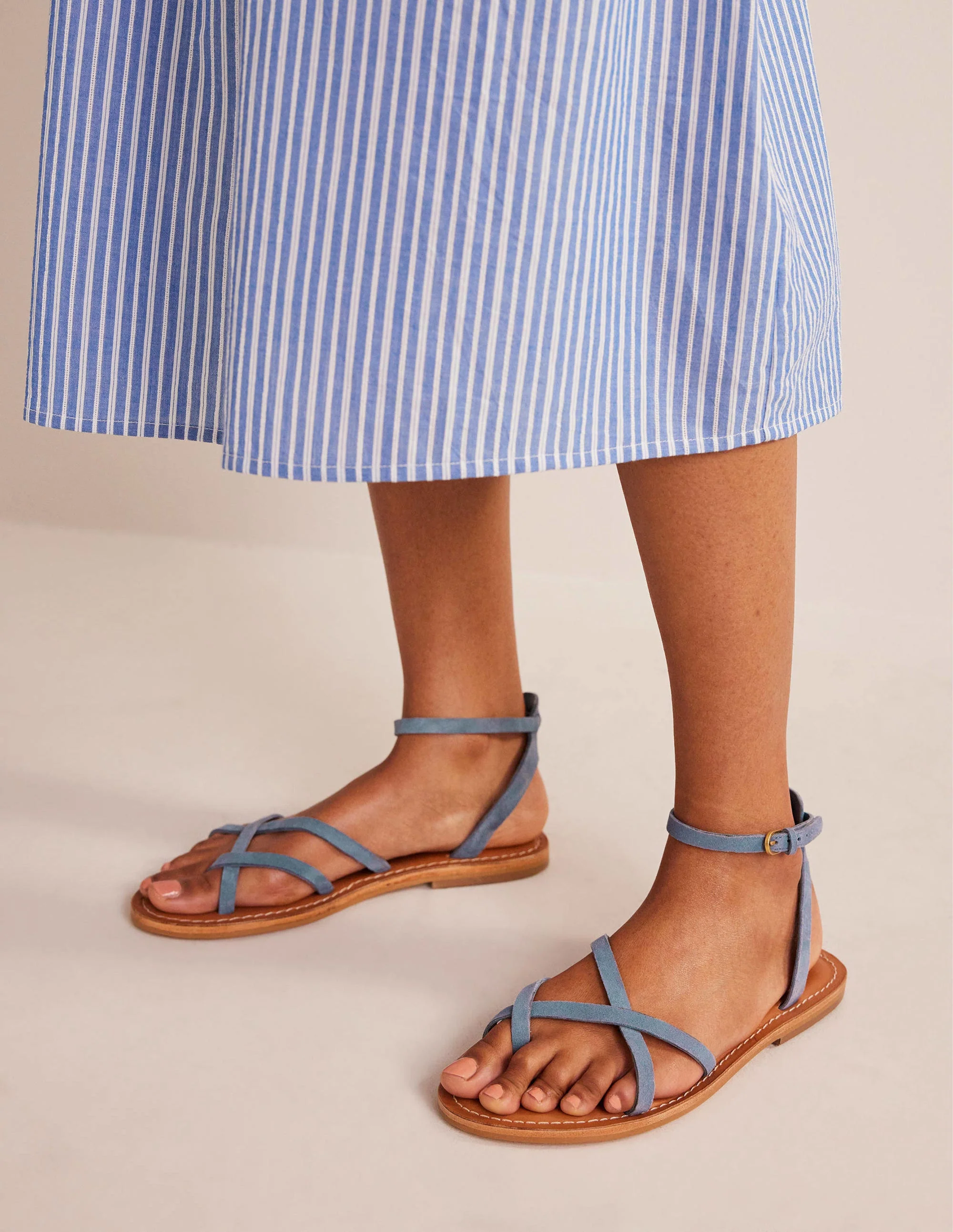 Easy Flat Sandals-Corporal Blue Suede - Image 5