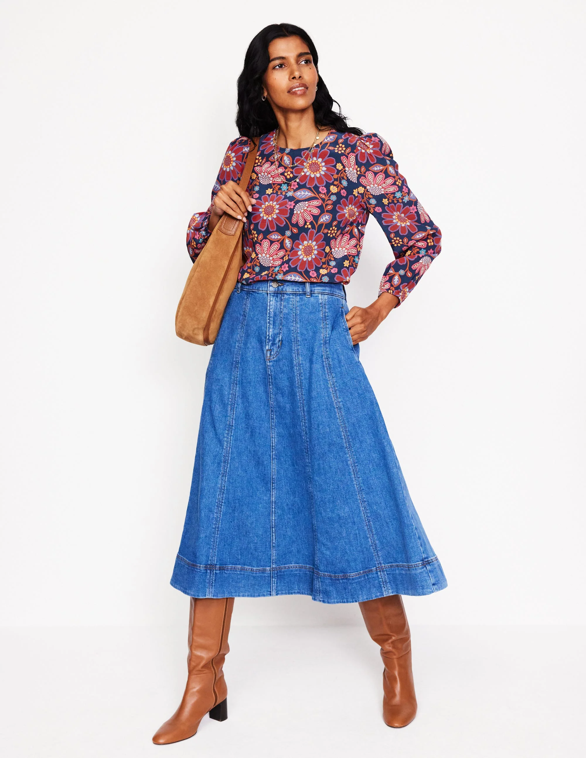 Easy Printed Top-French Navy, Cosmic Meadow - Image 4