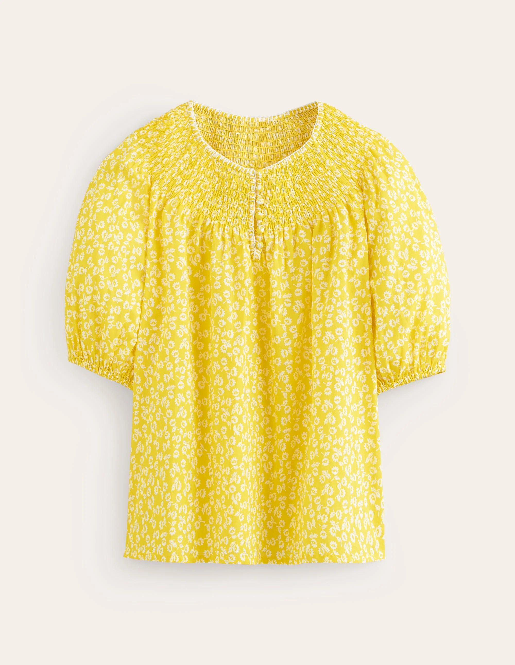Easy Stitch Detail Top-Passion Fruit, Ditsy Bud - Image 5