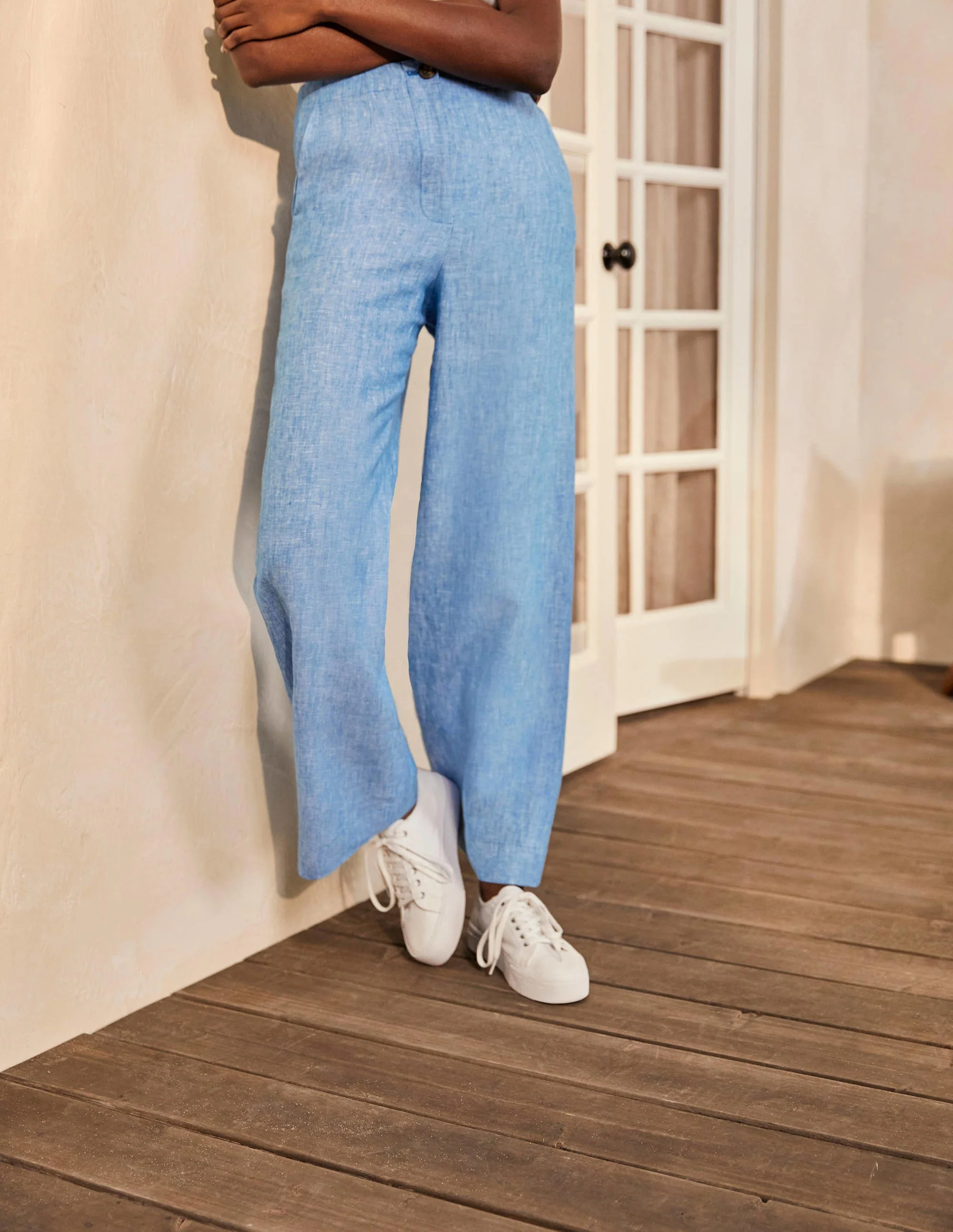 Eldon Linen Trousers-Morrocan Blue Tonic - Image 2