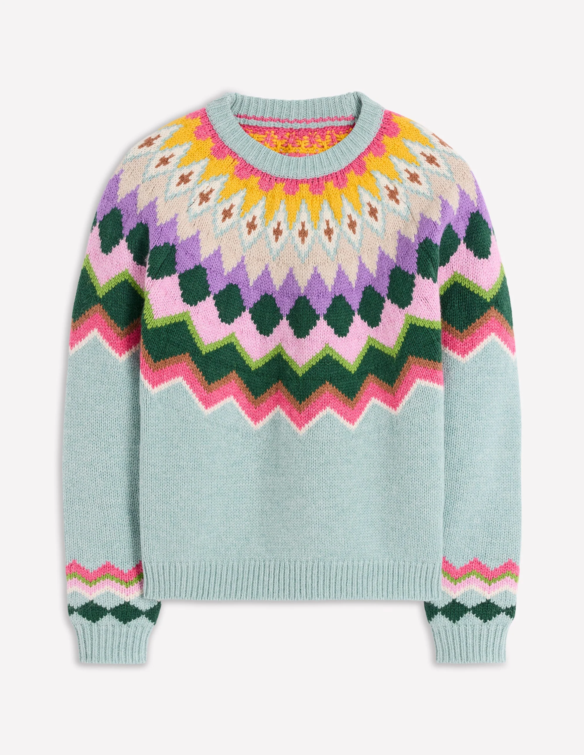 Eleanor Fair Isle Jumper-Tourmaline Blue Melange - Image 8