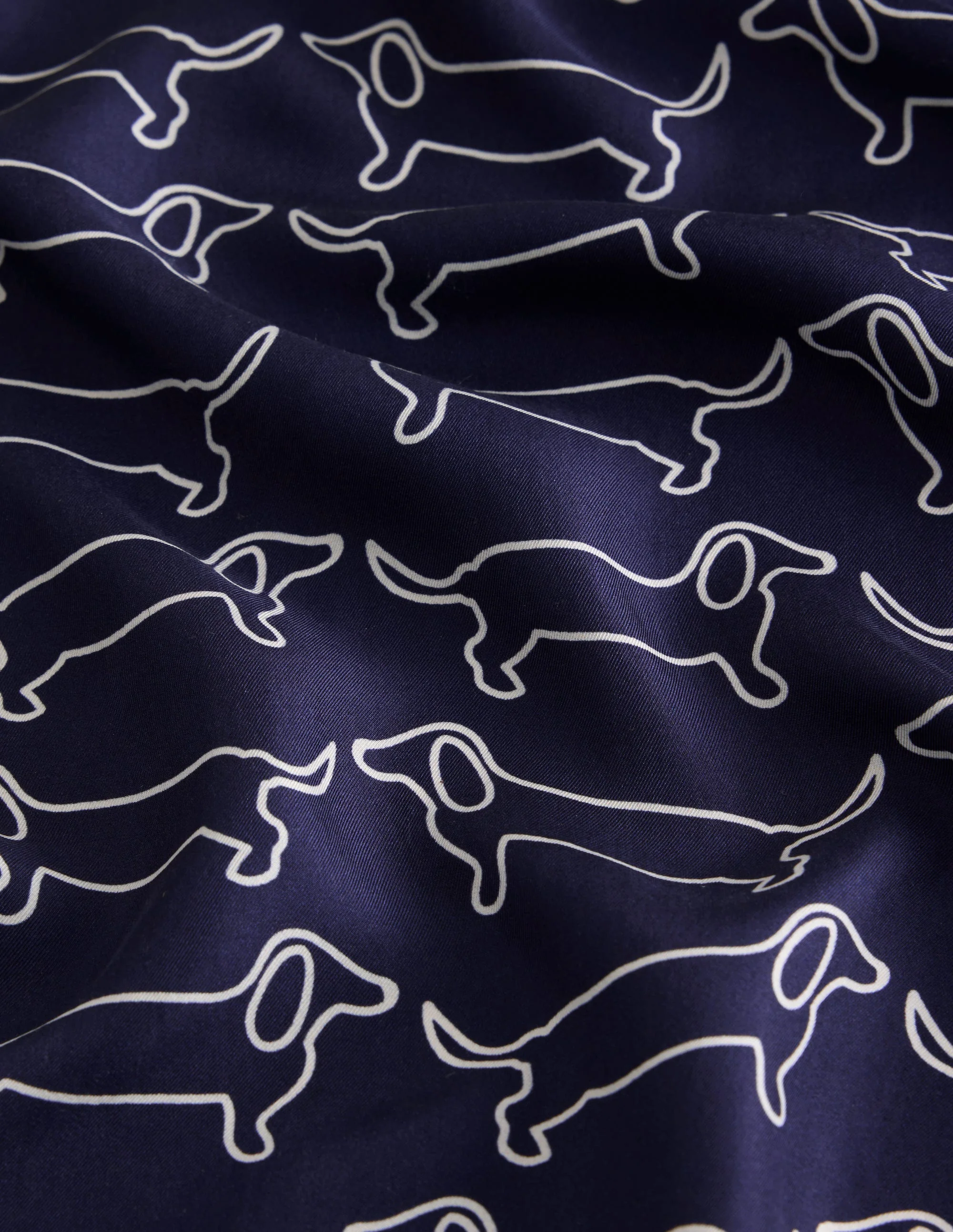 Elisabeth Silk Square Scarf-Dachshund, Conversational - Image 3