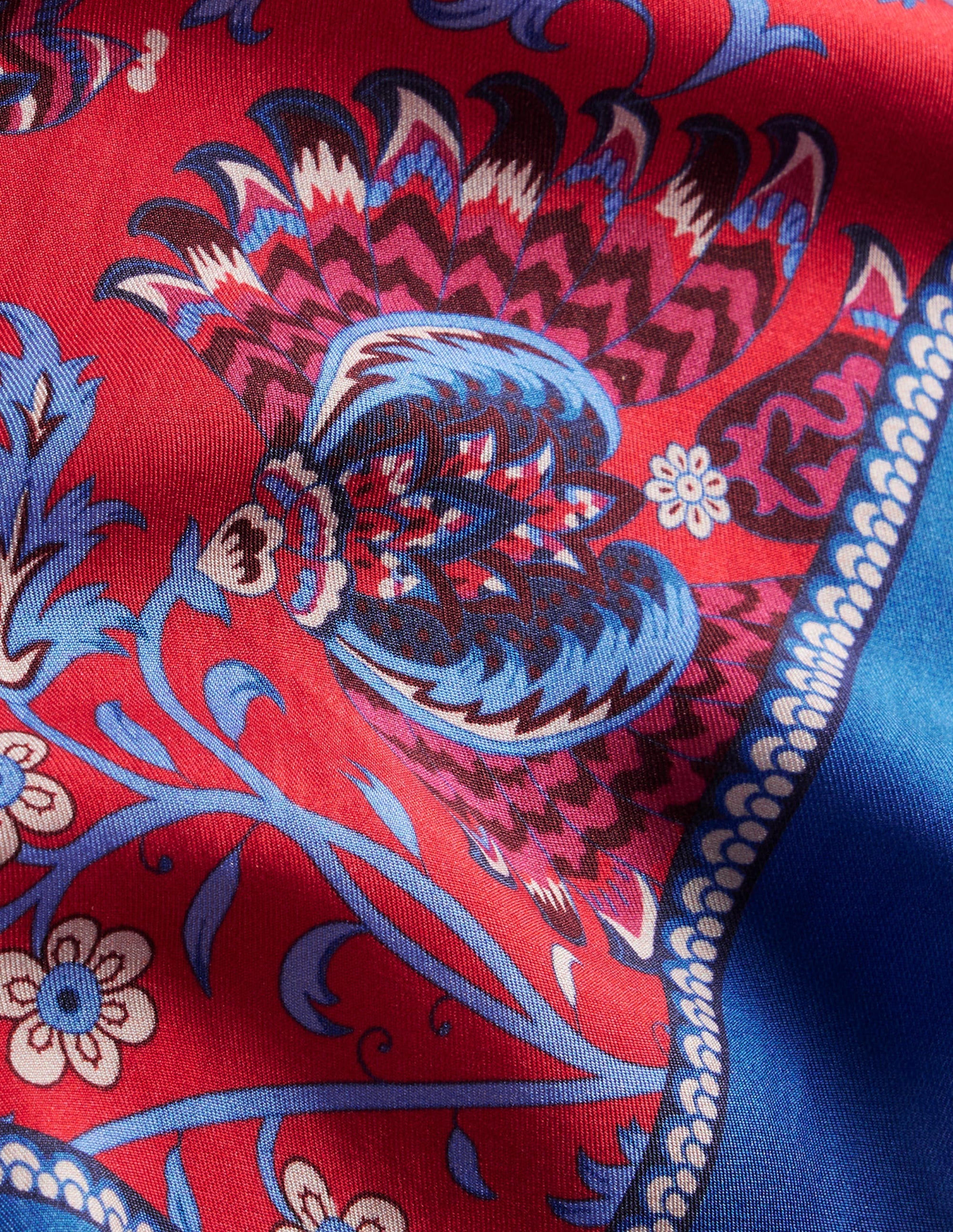 Elisabeth Silk Square Scarf-Hot Pepper, Gardenia Grove - Image 4