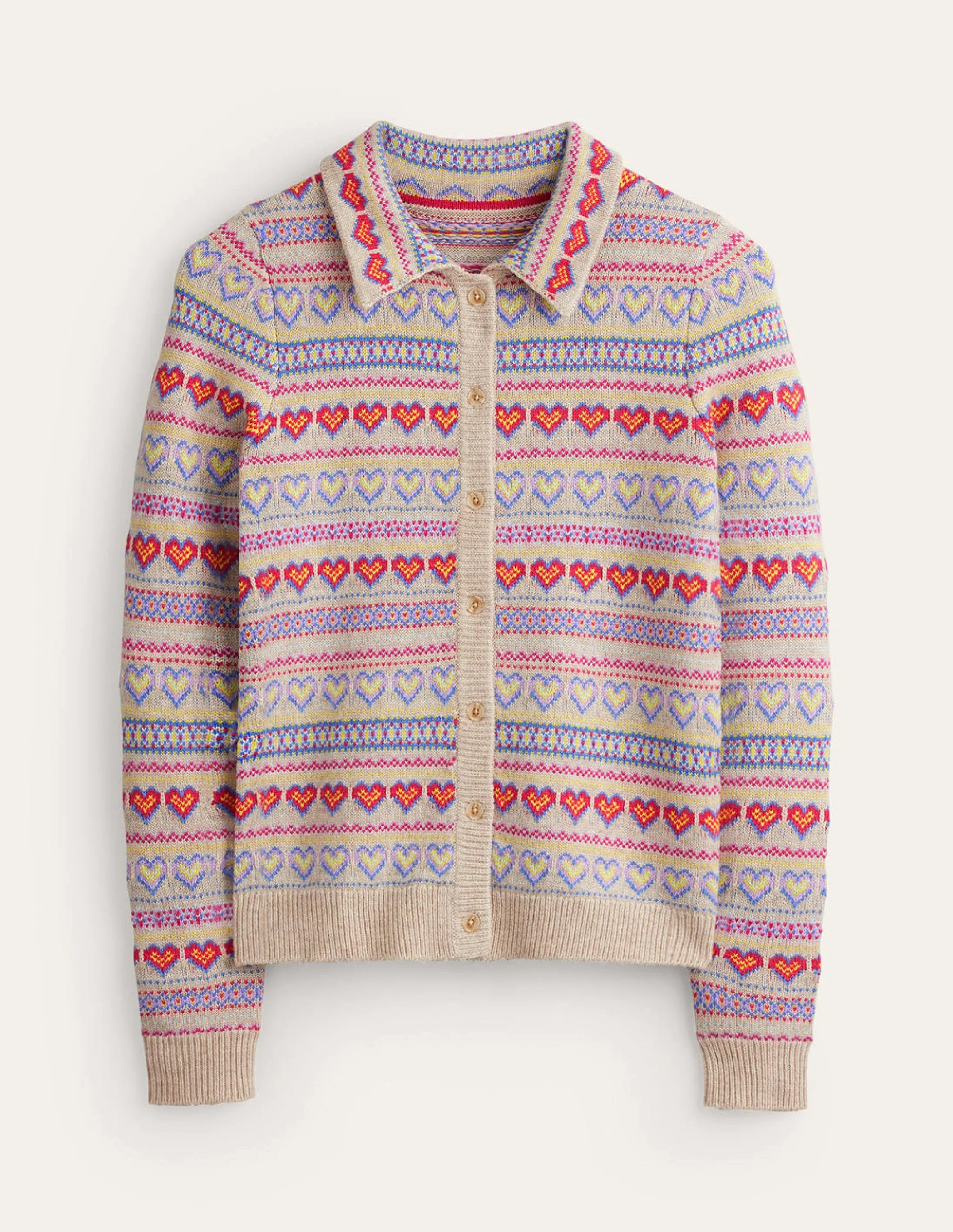 Eliza Heart Fair Isle Cardigan-Chinchilla Melange Fair Isle - Image 5