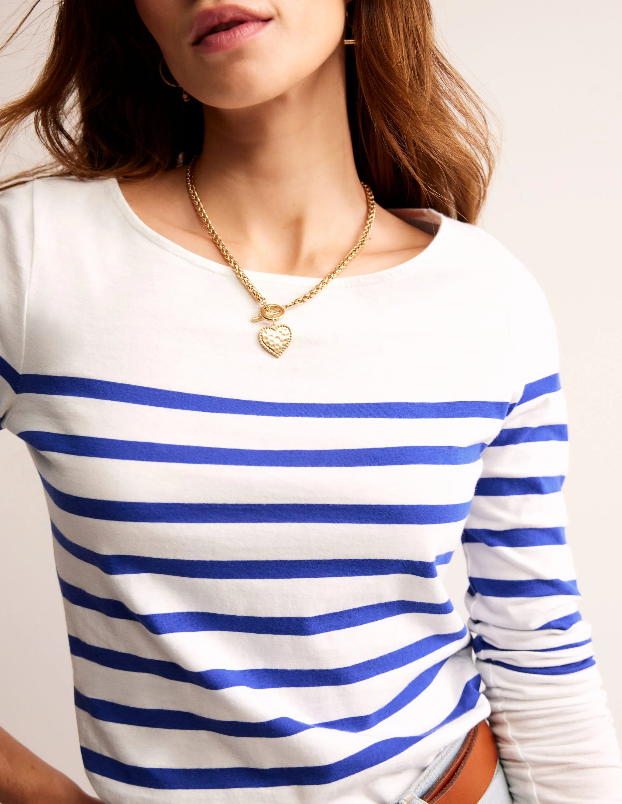 Ella Long Sleeve Breton-Ivory, Blue Placement - Image 2