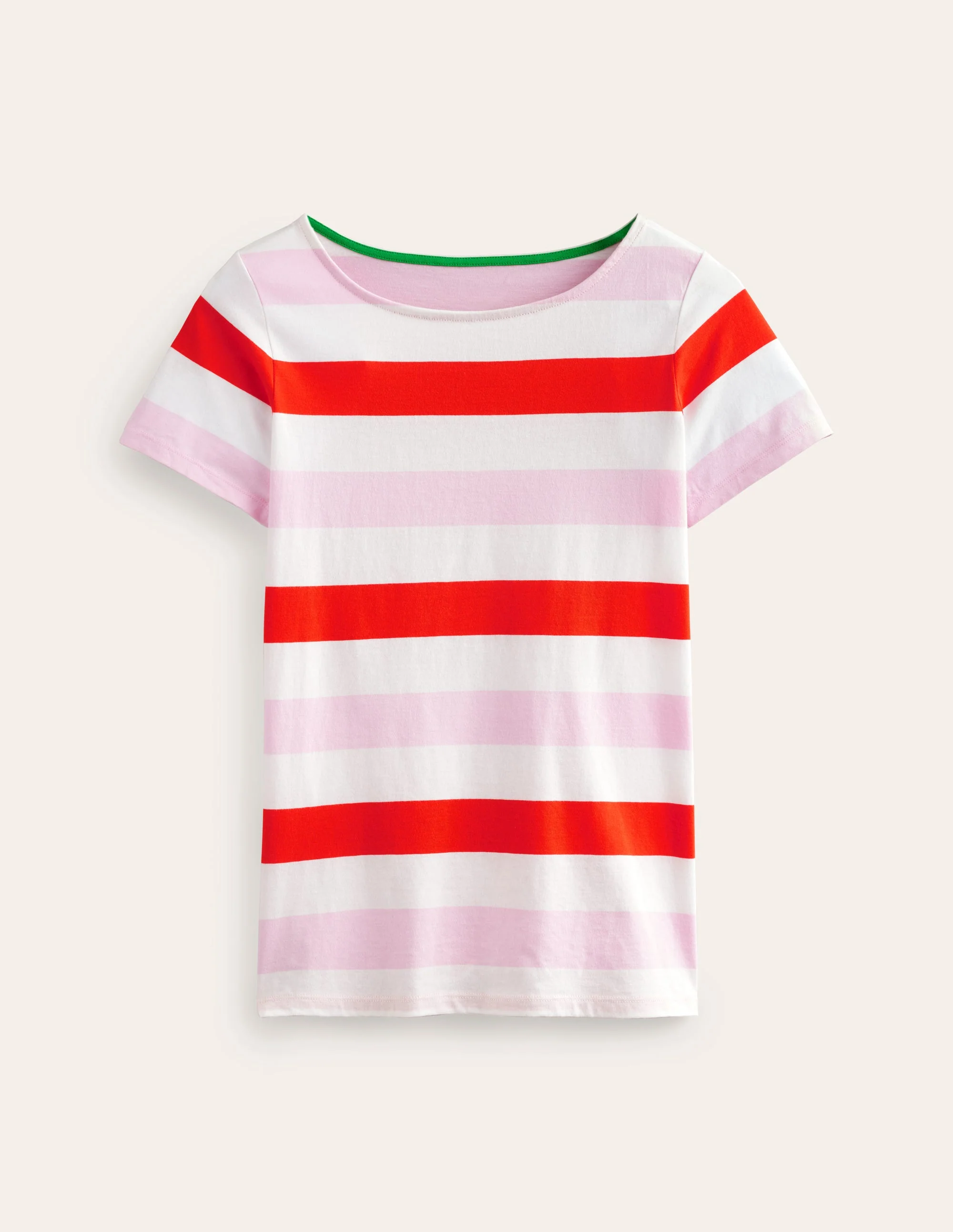 Ella Short Sleeve Breton-Pink, Red - Image 5