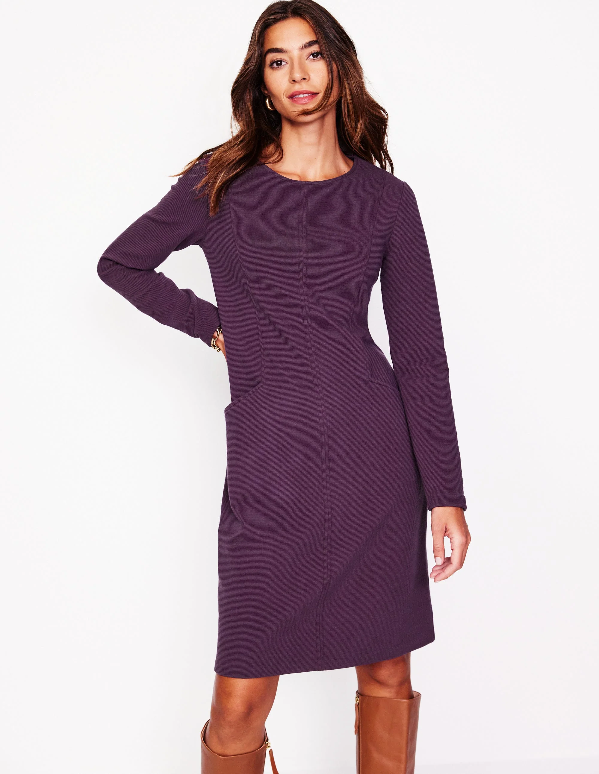 Ellen Ottoman Dress-Damson