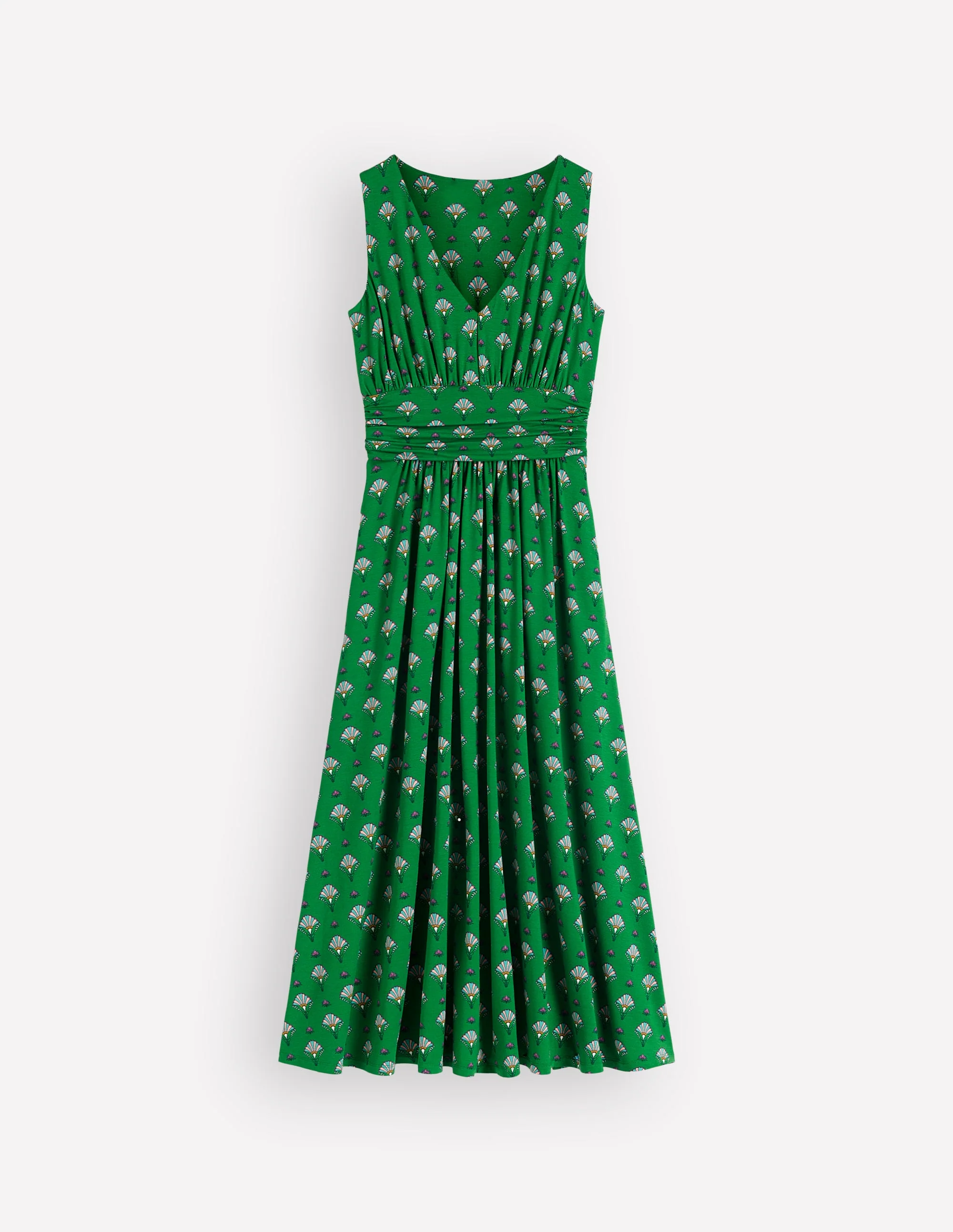 Elodie Jersey Maxi Dress-Green, Ornamental Floweret - Image 7