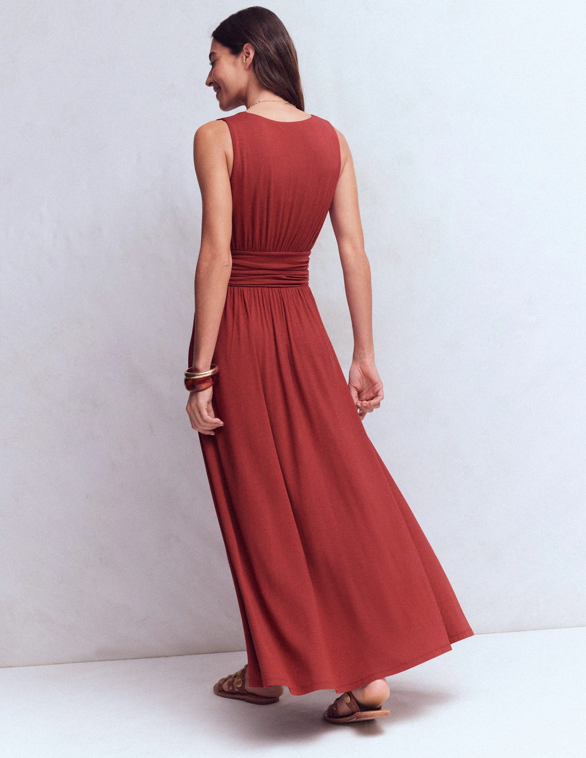 Elodie Jersey Maxi Dress-Rich Chestnut - Image 4