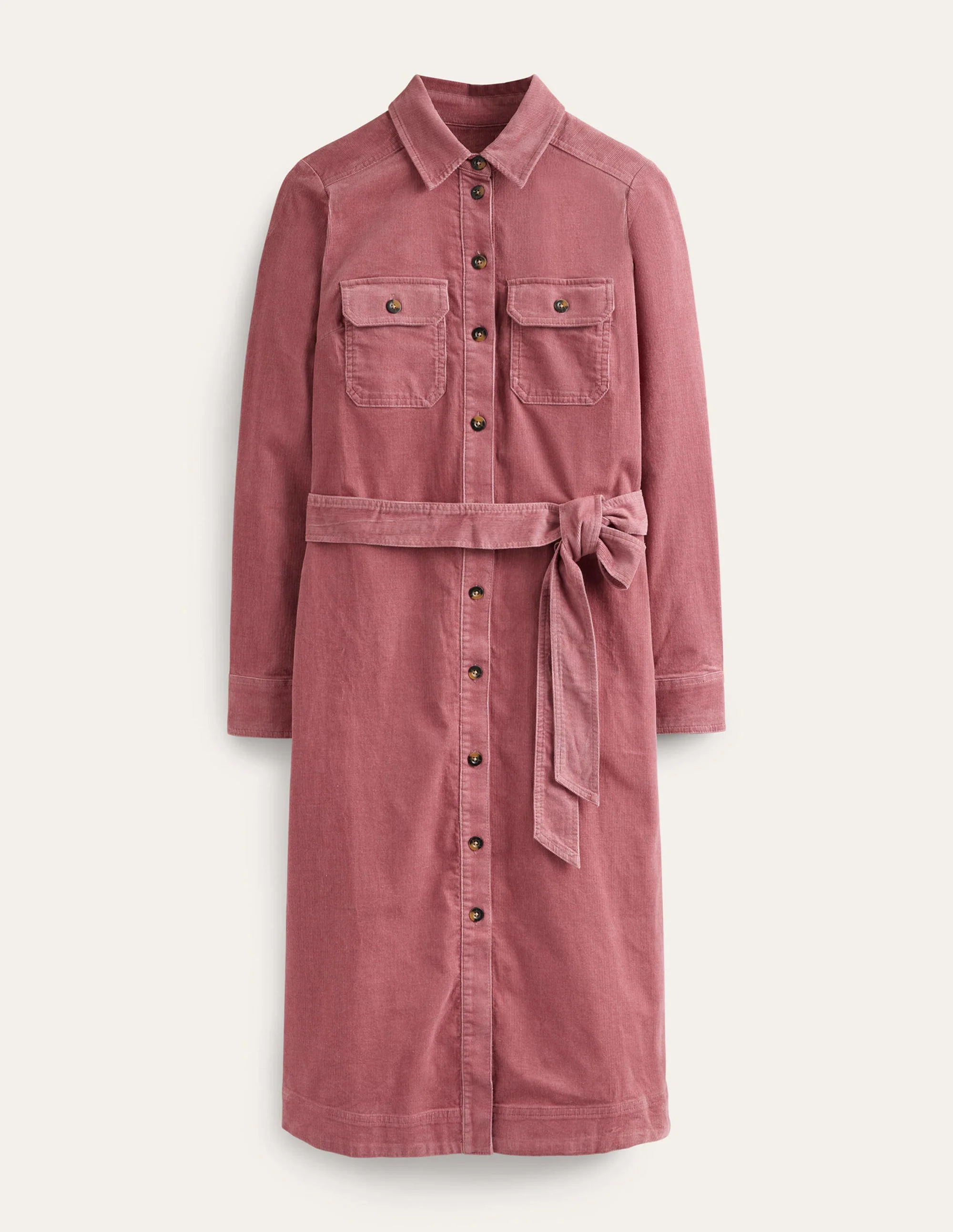 Eloise Cord Midi Shirt Dress-Bloom Pink - Image 6