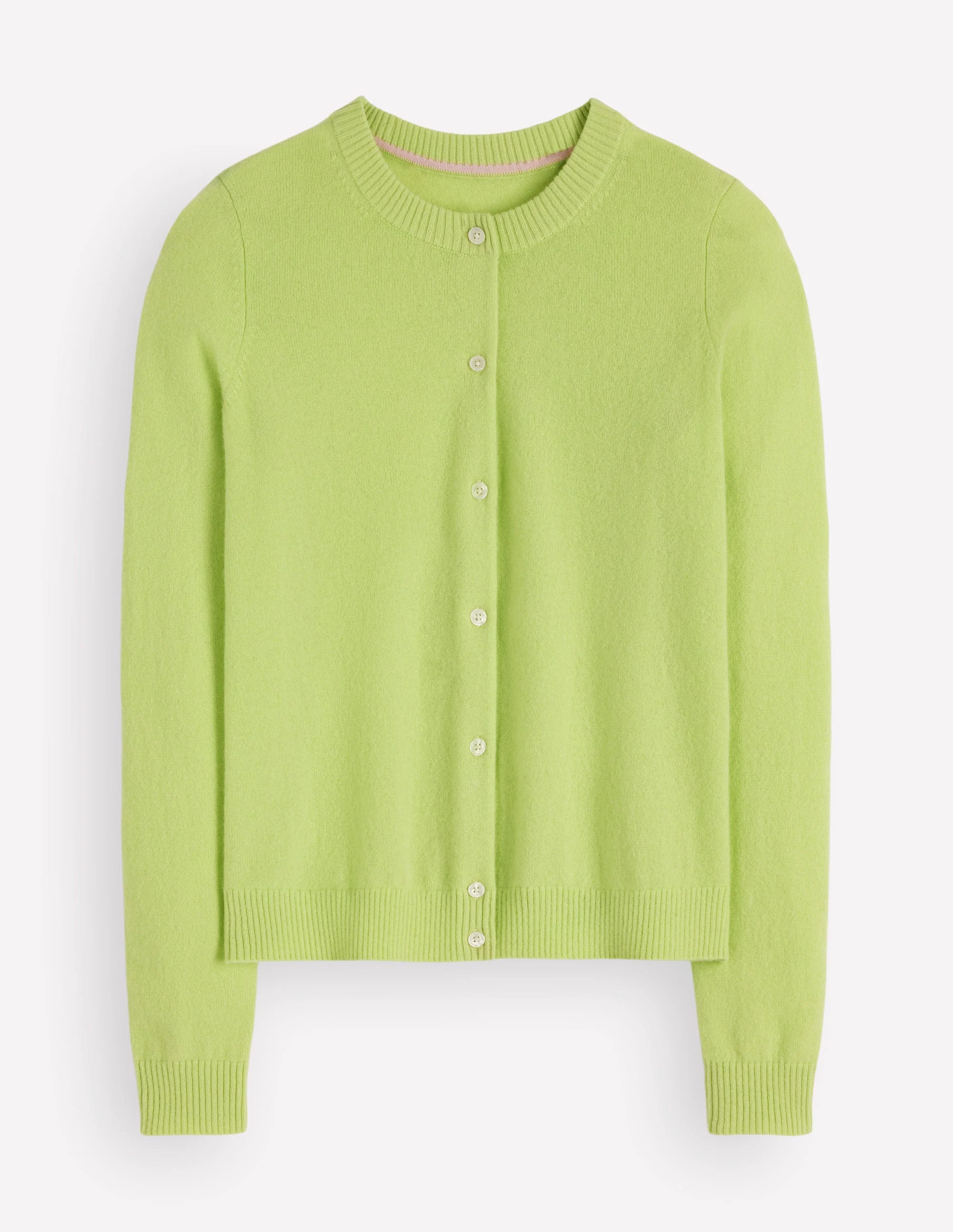 Elsie Cashmere Crew Cardigan-Sweet Mint - Image 6
