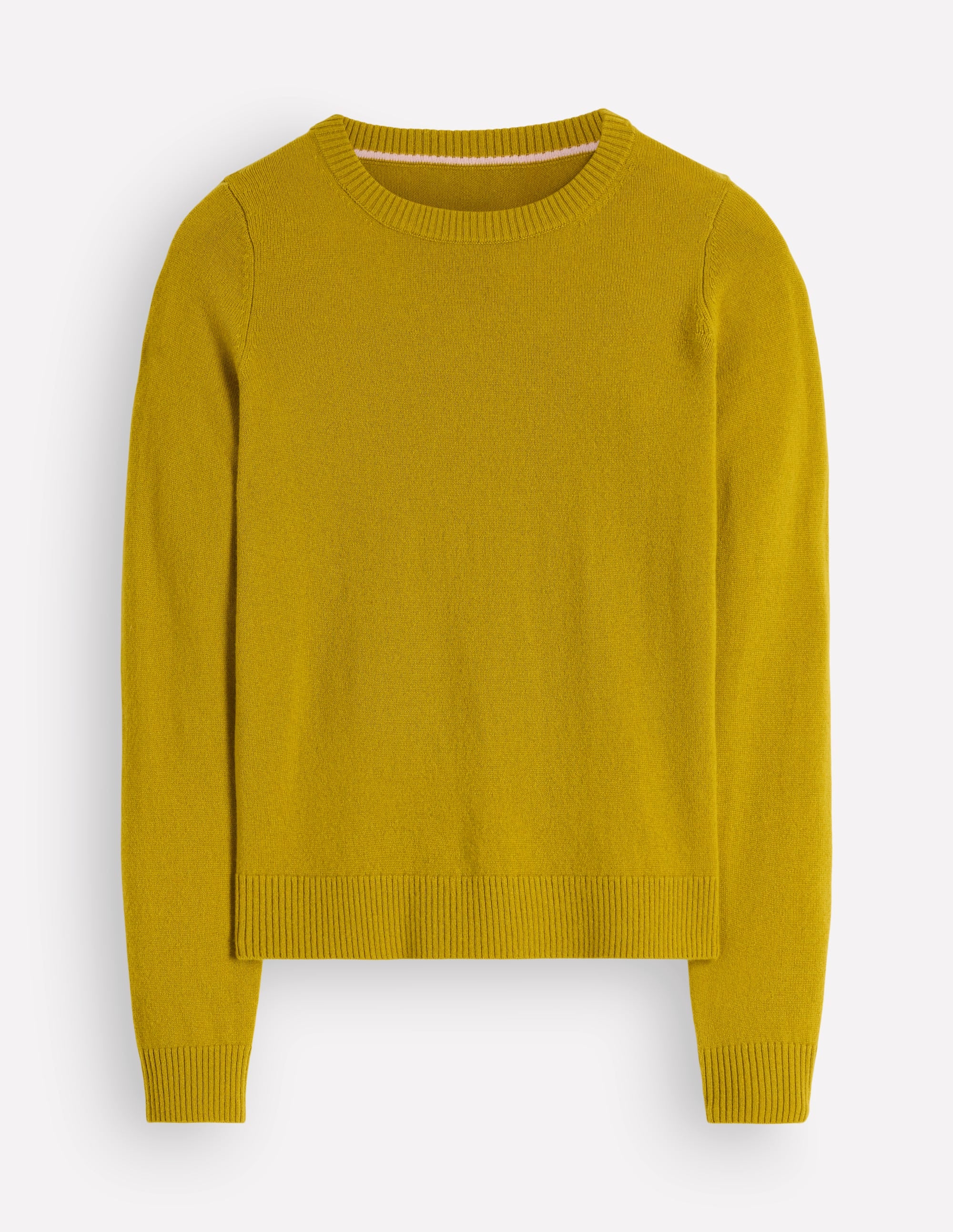 Elsie Cashmere Crew Jumper-Spiced Yellow - Image 5