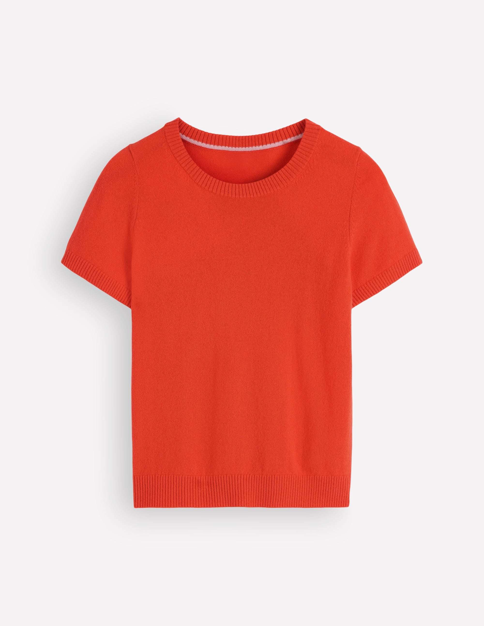 Elsie Cashmere Crew T-shirt-Orange Lily - Image 7