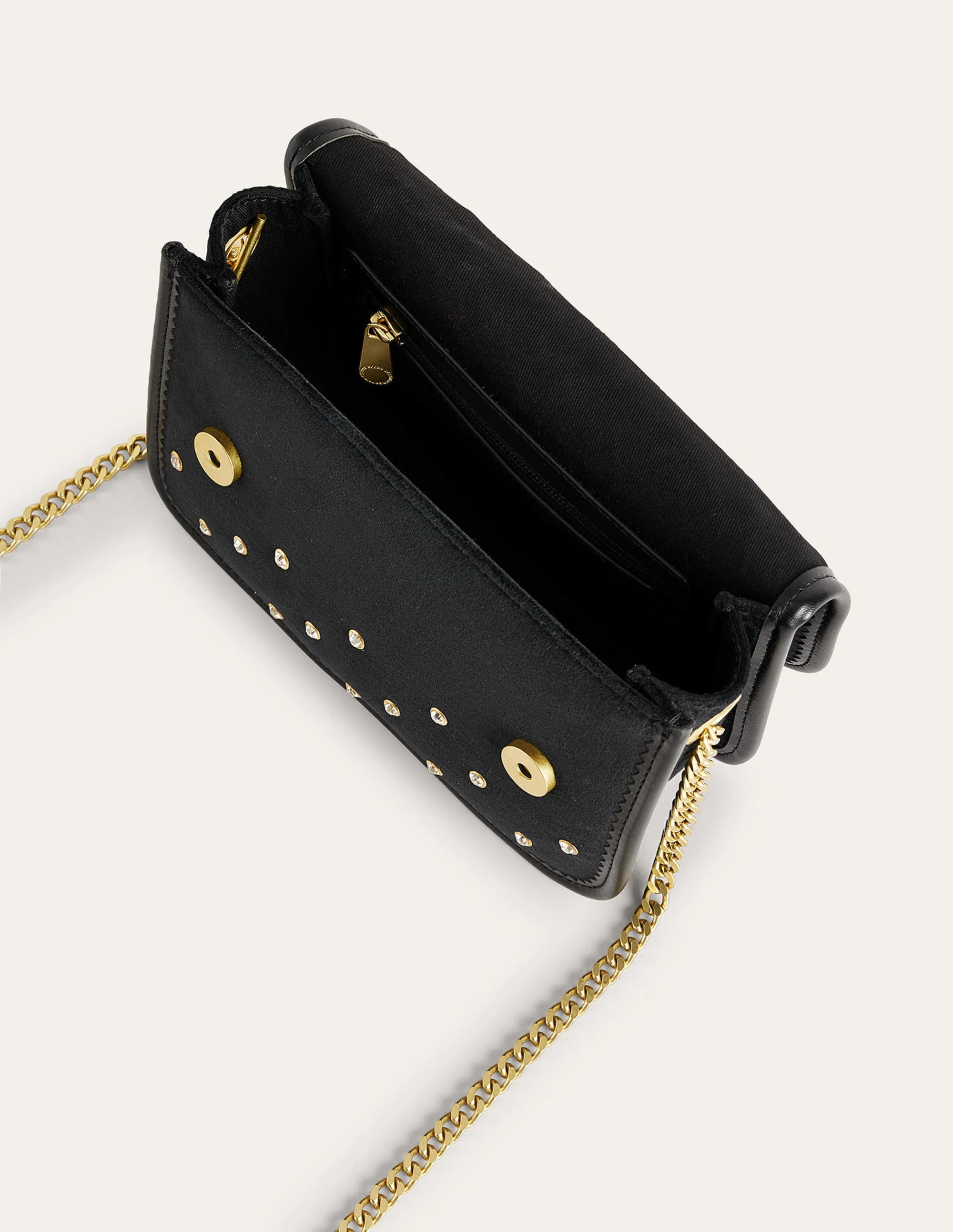Embellished Cross-Body Bag-Black Velvet - Image 4