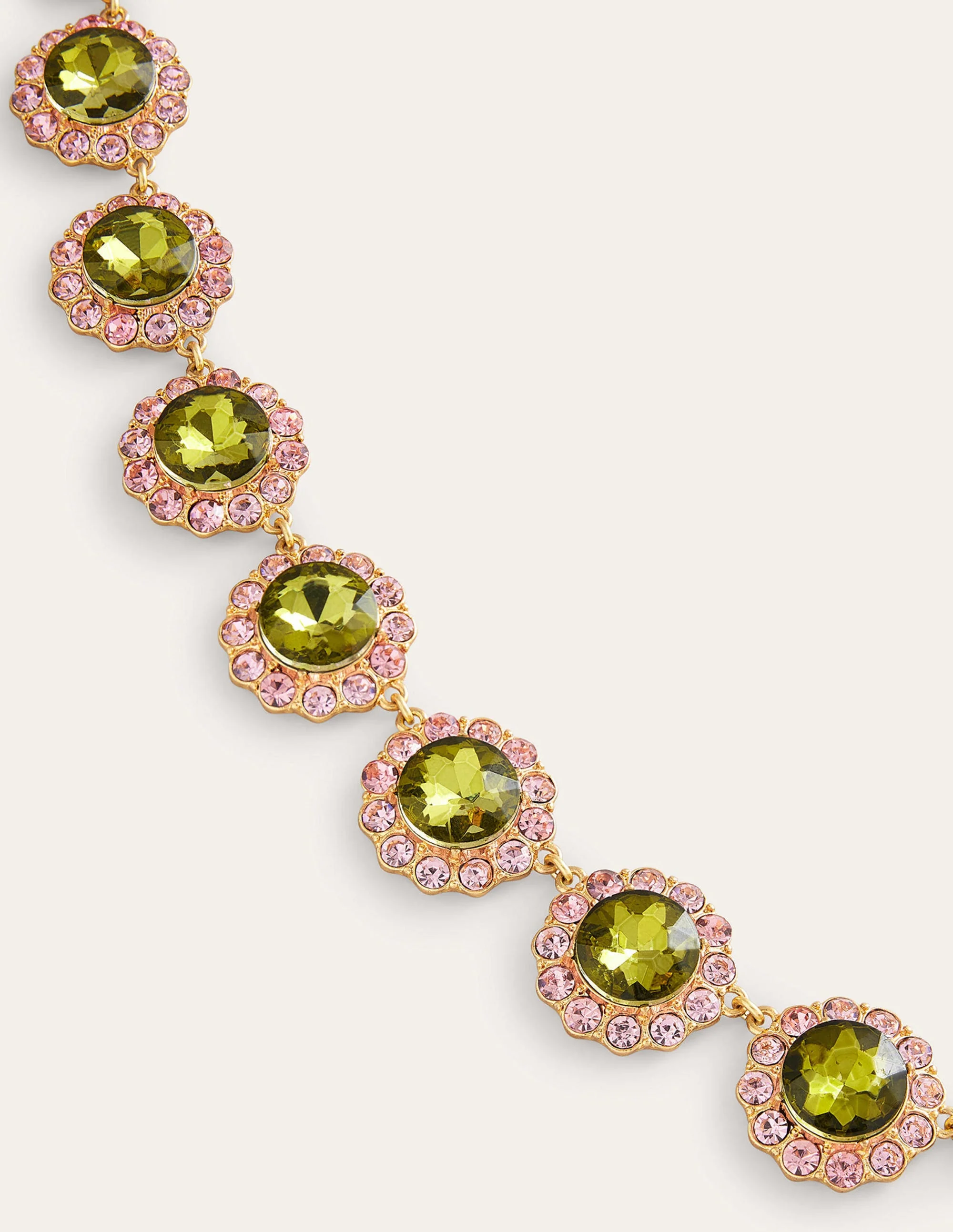 Embellished Flower Necklace-Green - Image 3