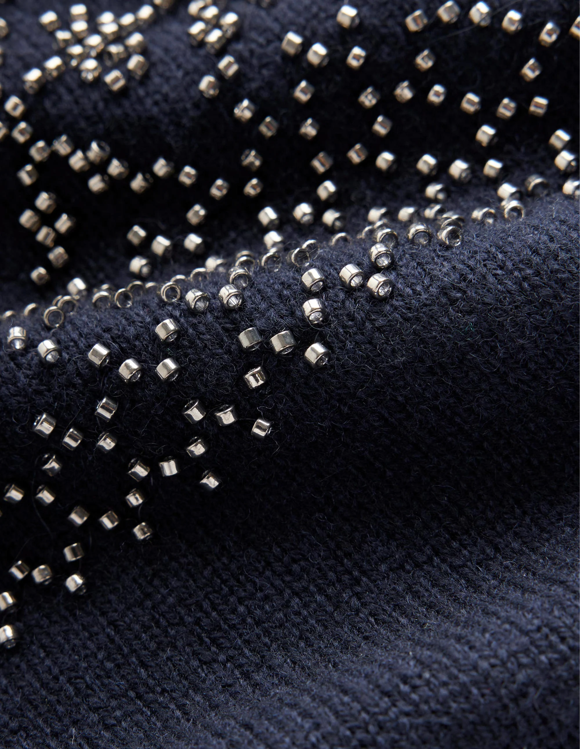 Embellished Yoke Jumper-Navy - Image 7