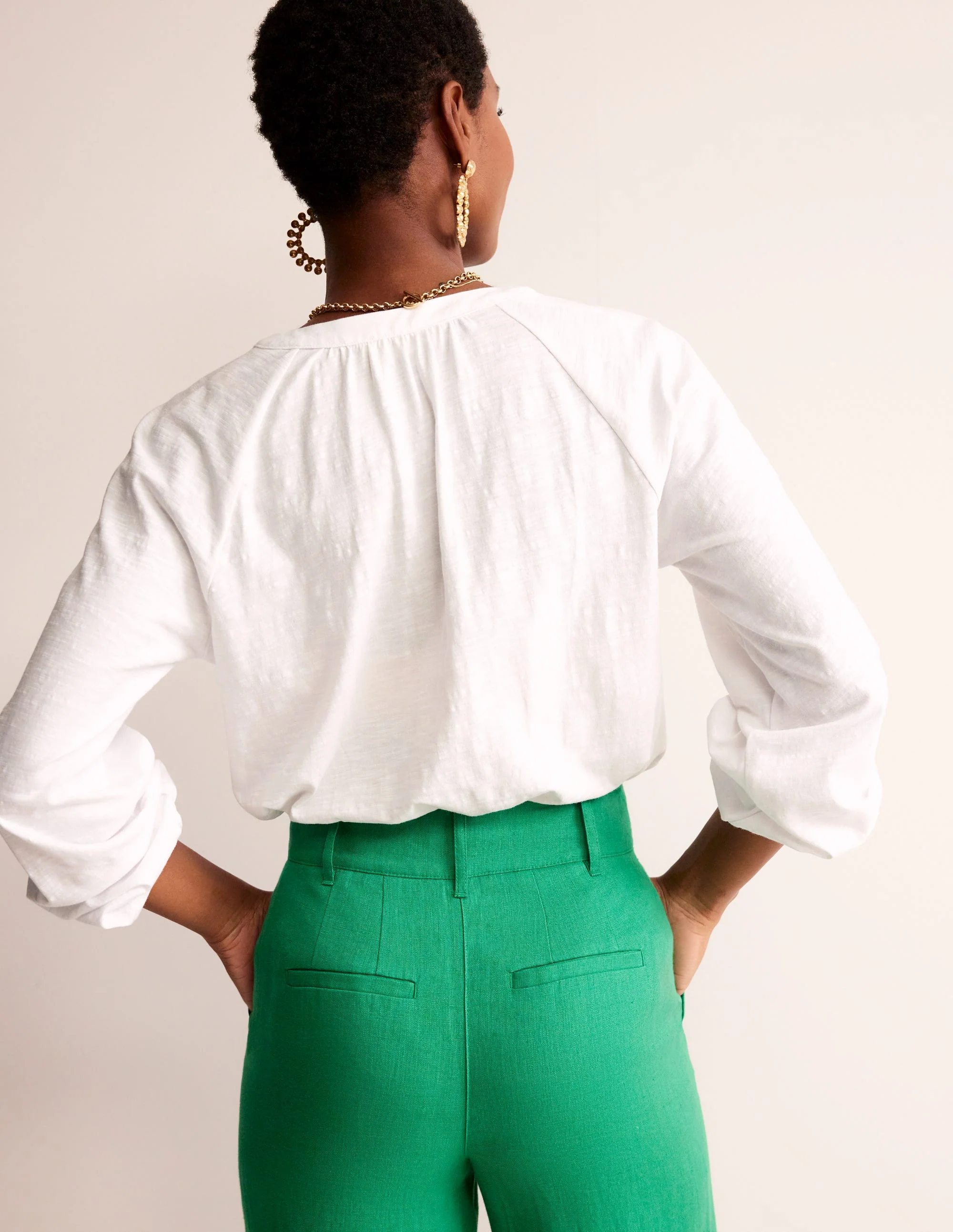 Embroidered Detail Top-White - Image 3