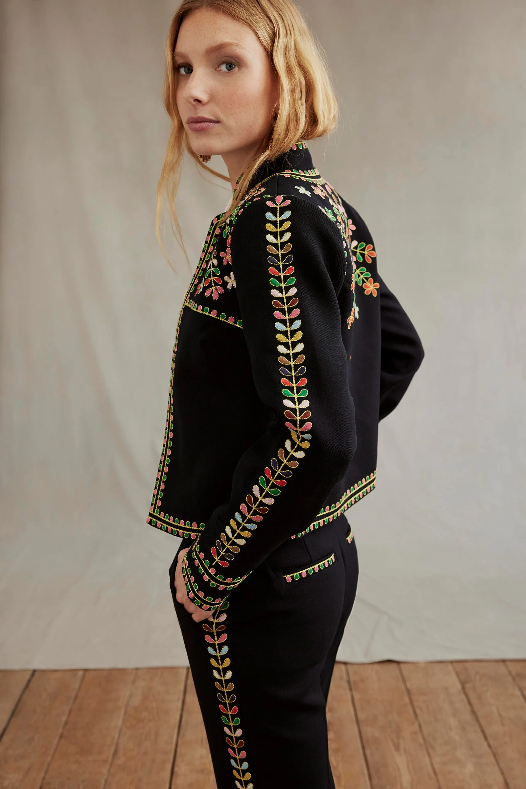 Embroidered Icon Jacket-Navy - Image 10