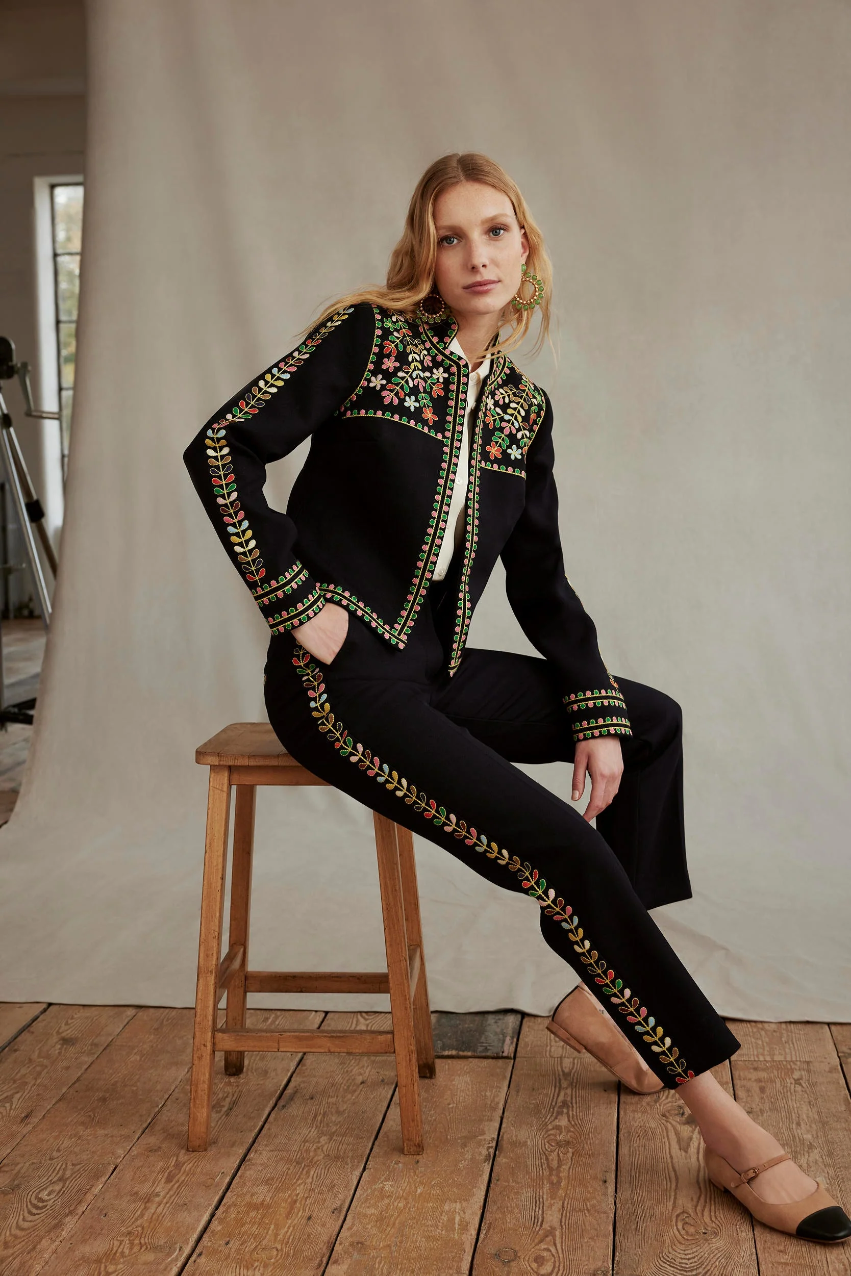 Embroidered Icon Jacket-Navy - Image 8