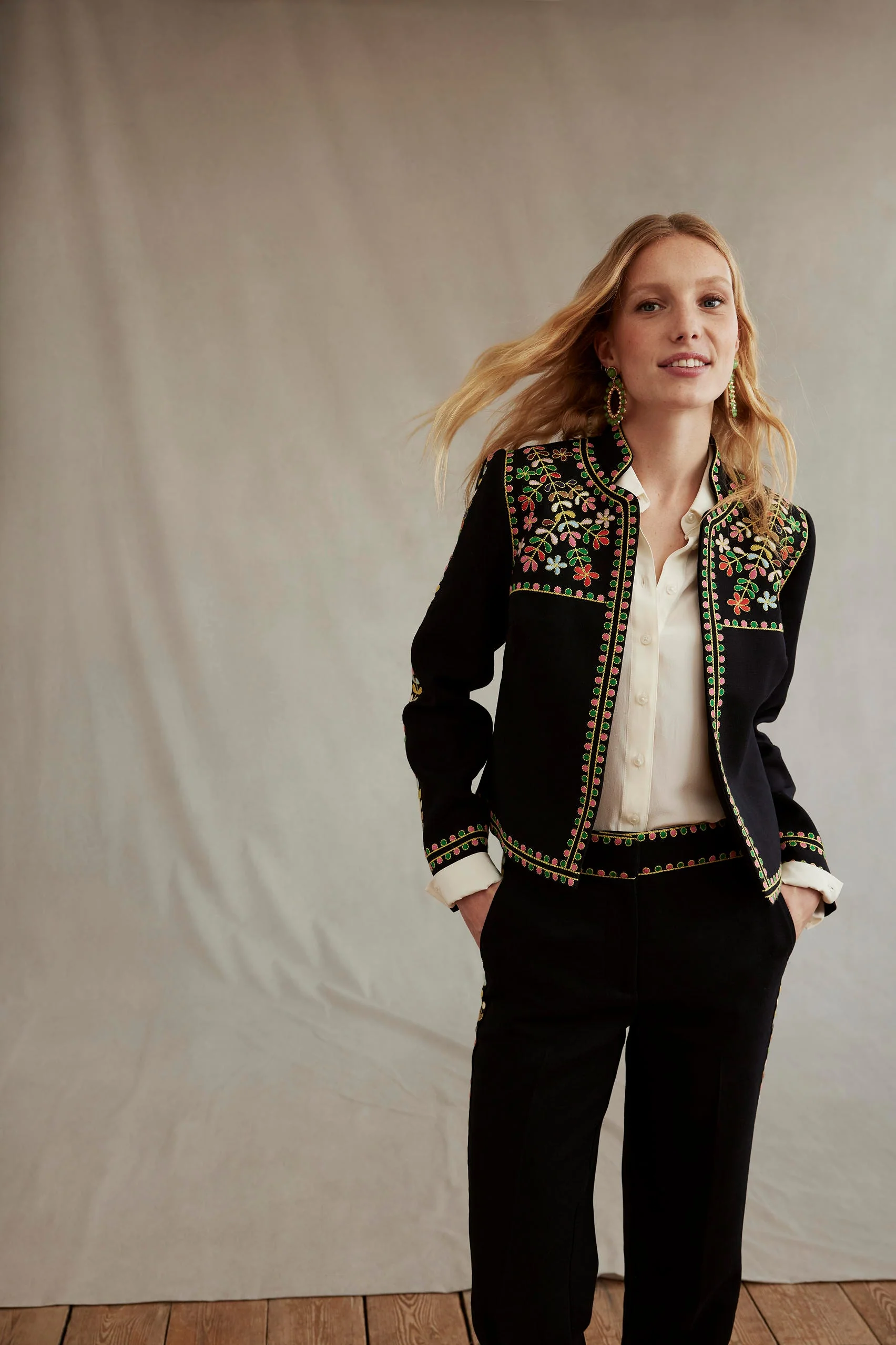Embroidered Icon Jacket-Navy - Image 9