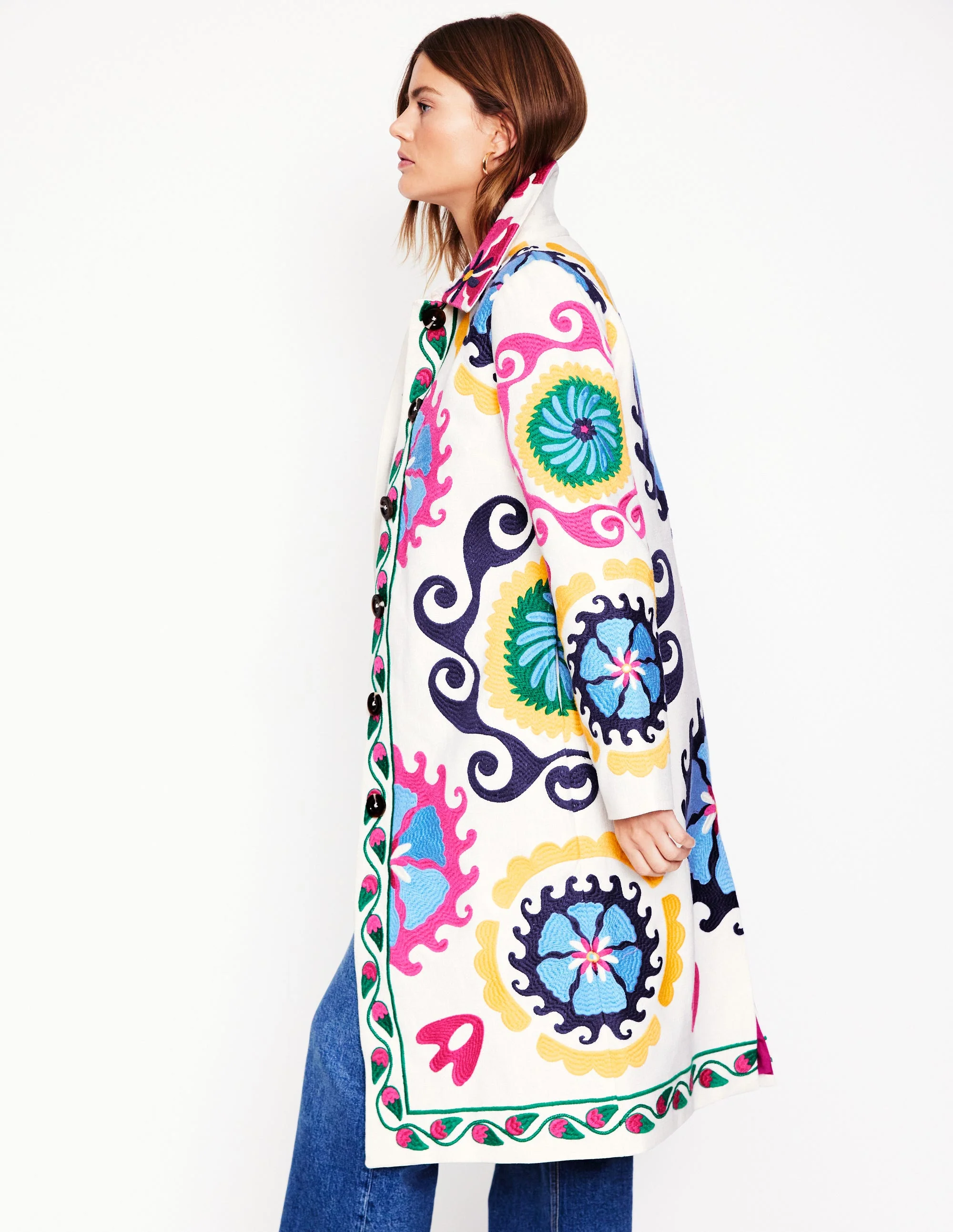 Embroidered Souvenir Coat-Multi, Ornamental Wave - Image 5