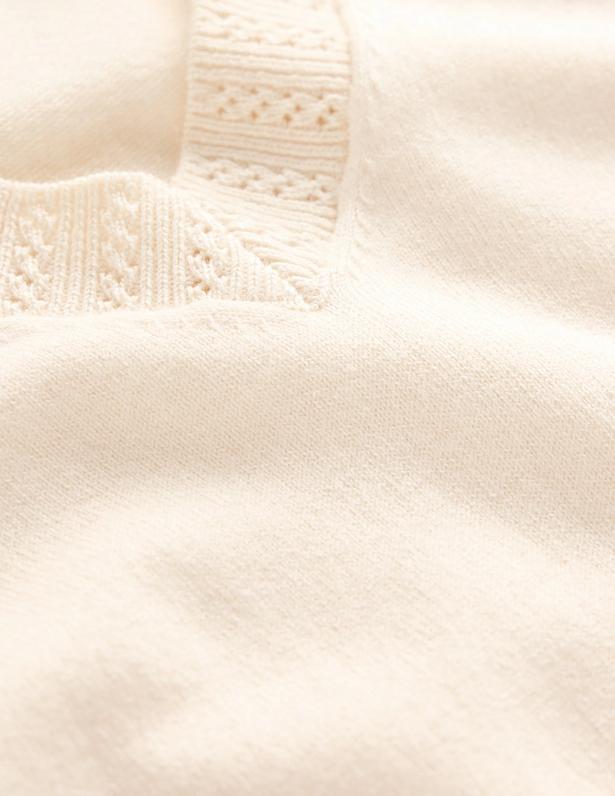 Emilia Cotton V-Neck Jumper-Warm Ivory - Image 6