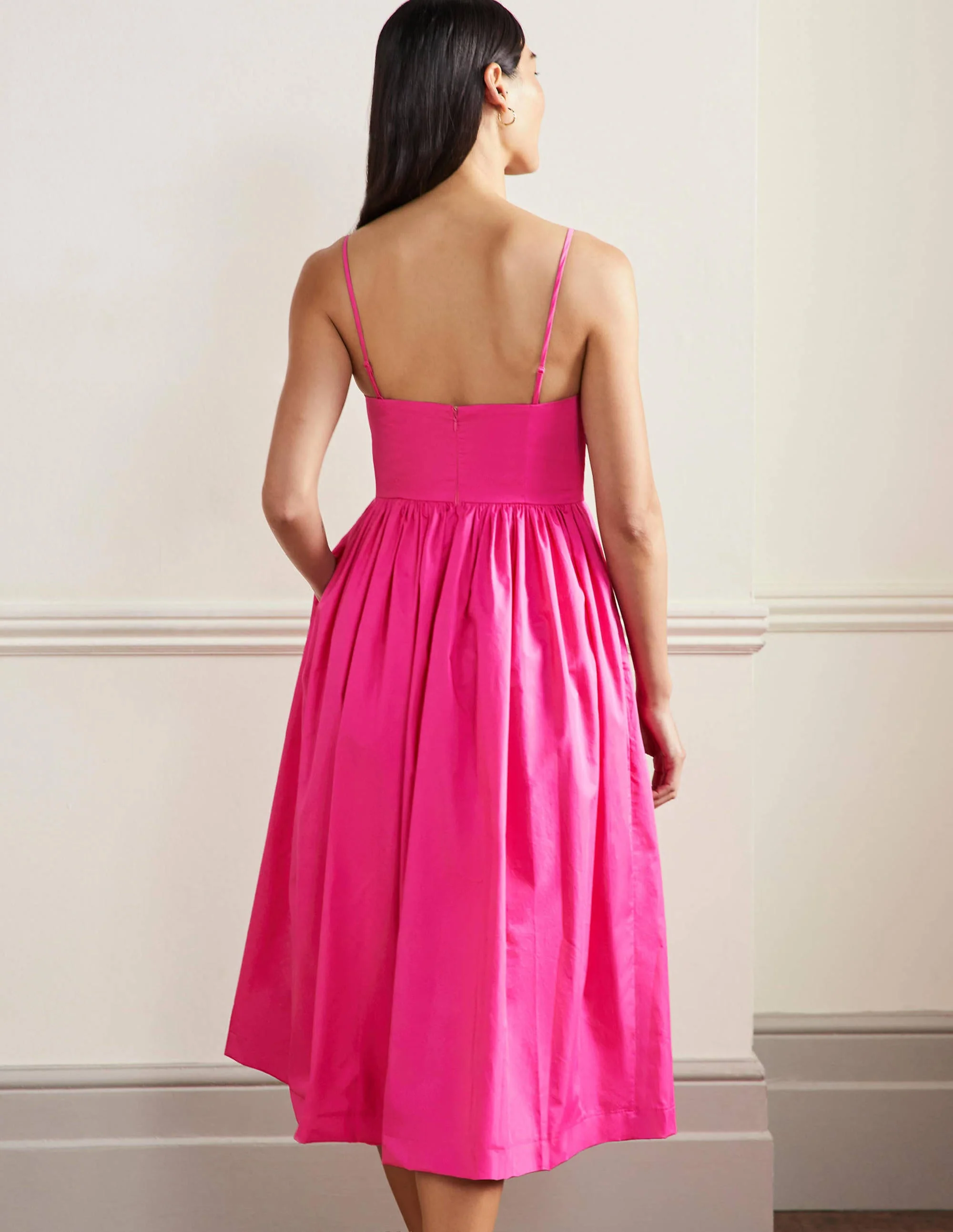 Emily Strapless Midi Dress-Pink - Image 3