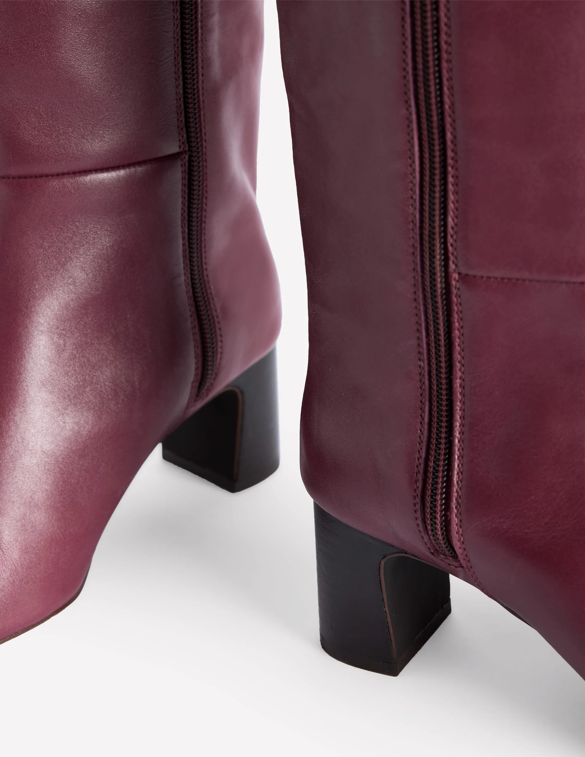Erica Knee High Leather Boots-Oxblood Leather - Image 4