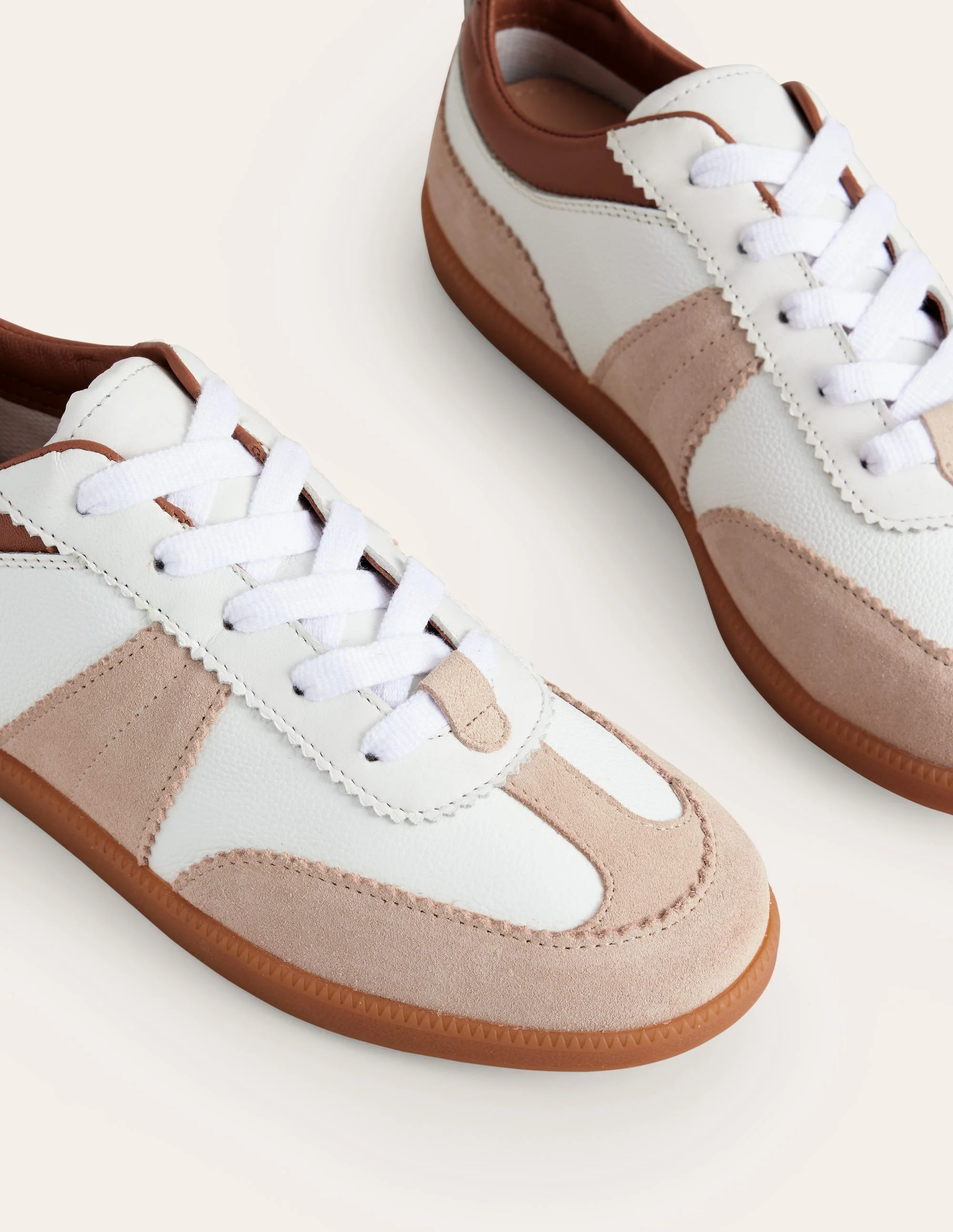 Erin Retro Tennis Trainers-White Mix - Image 4