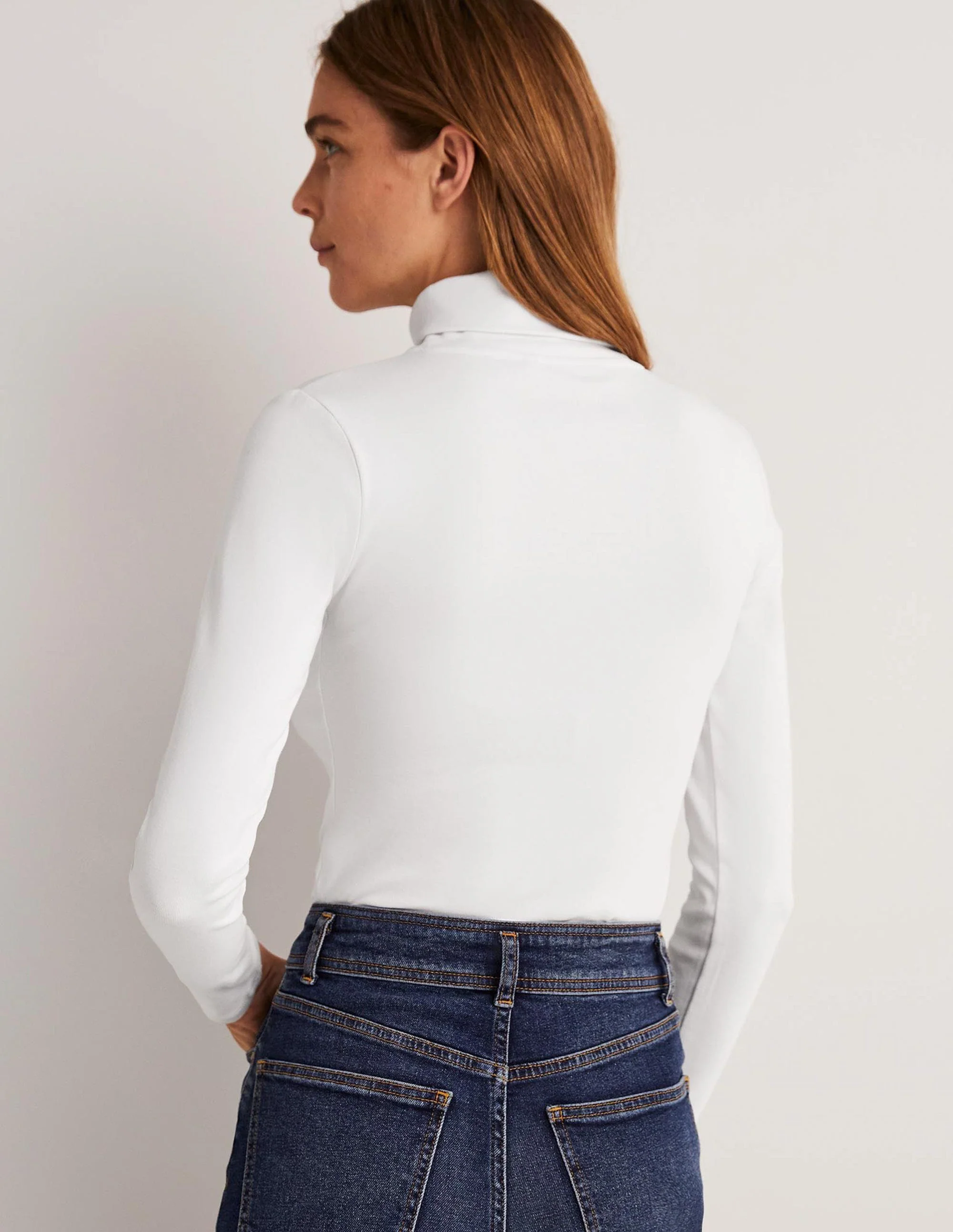 Essential Roll-neck Top-White - Image 3