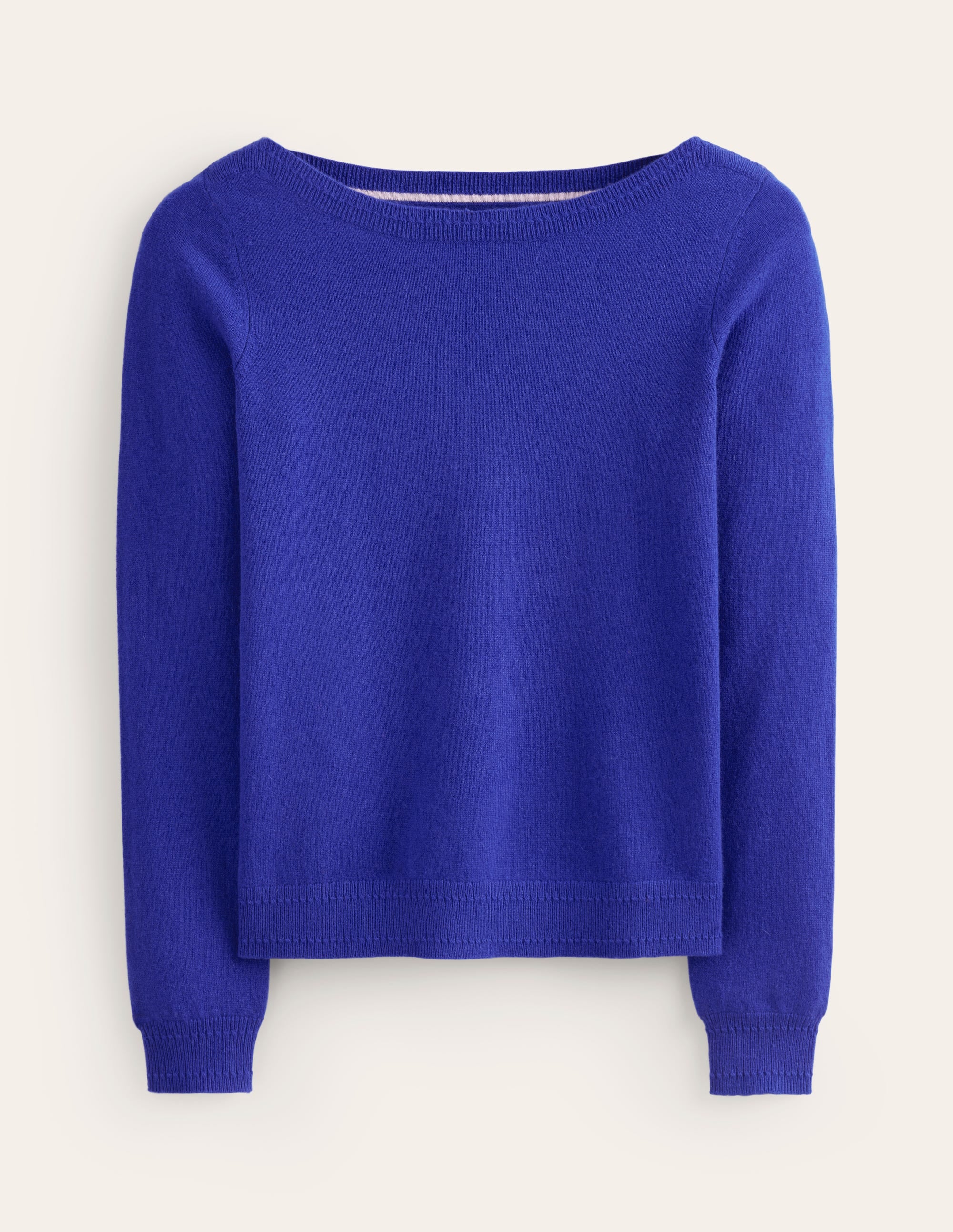 Eva Cashmere Boat Neck Jumper-Bright Blue - Image 5
