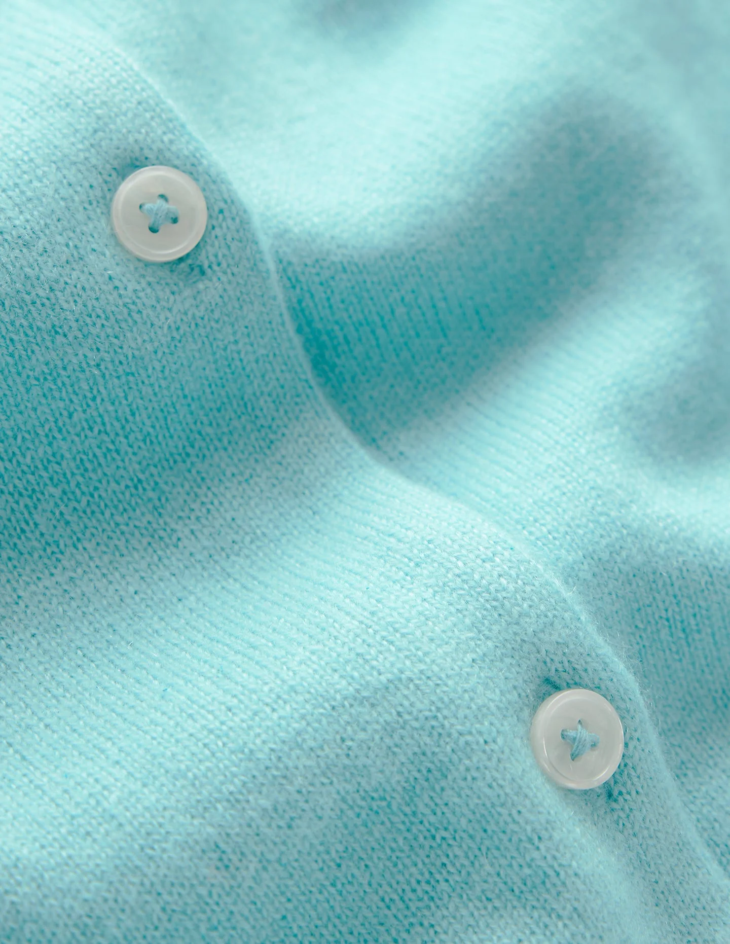 Eva Cashmere Crew Cardigan-Caribbean Blue - Image 6
