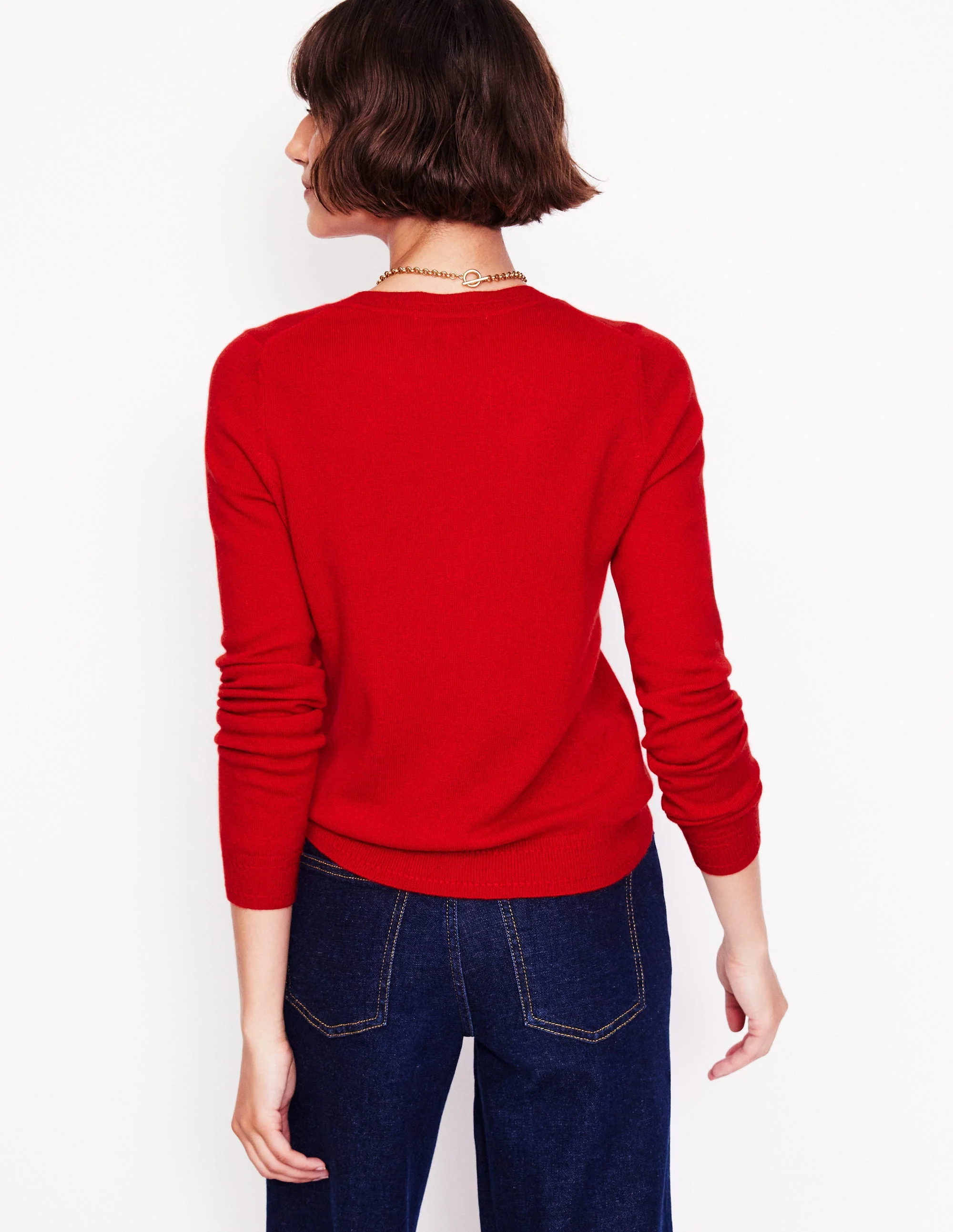 Eva Cashmere Crew Neck Jumper-Rouge Red - Image 3