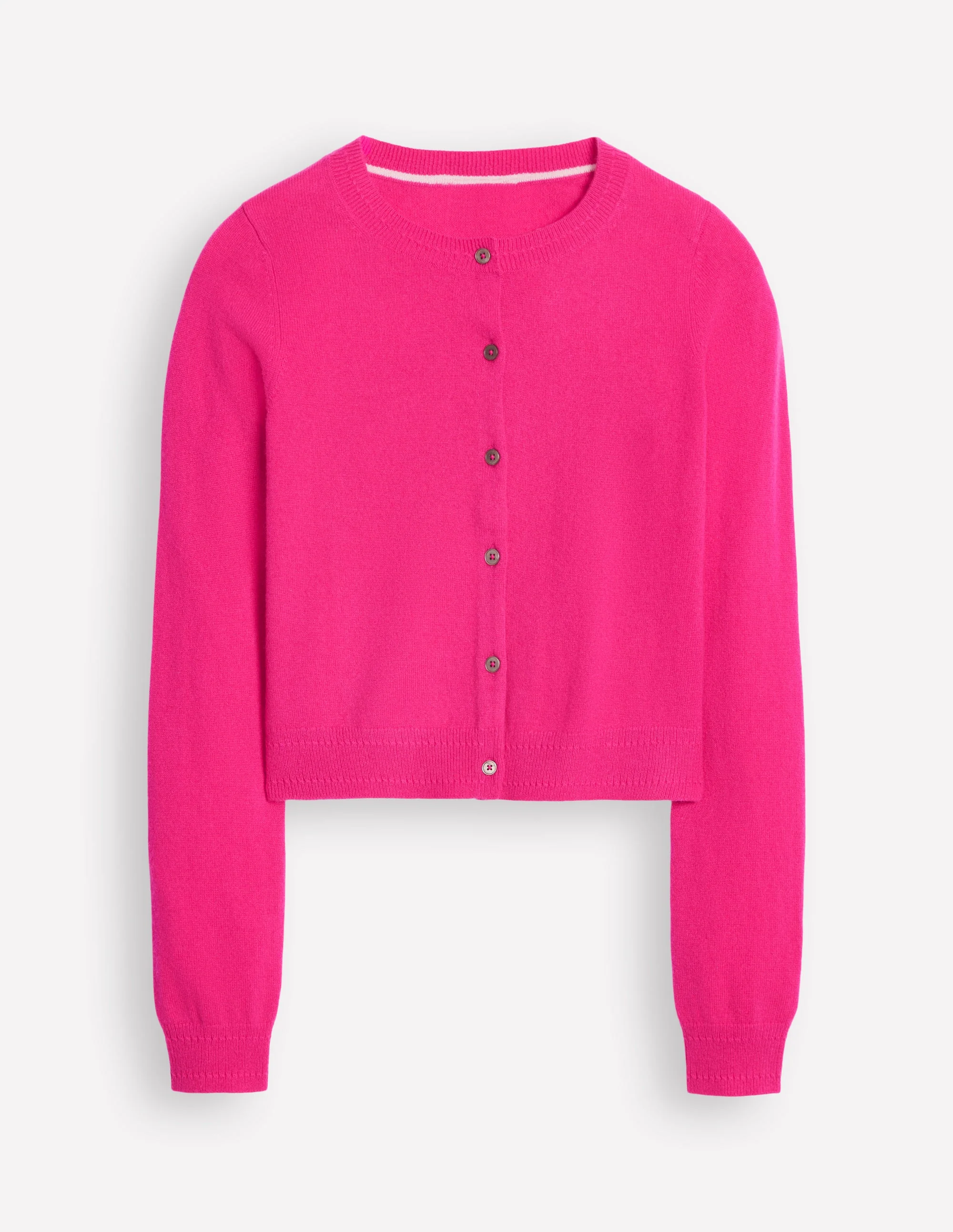 Eva Cashmere Cropped Cardigan-Bright Pink - Image 6
