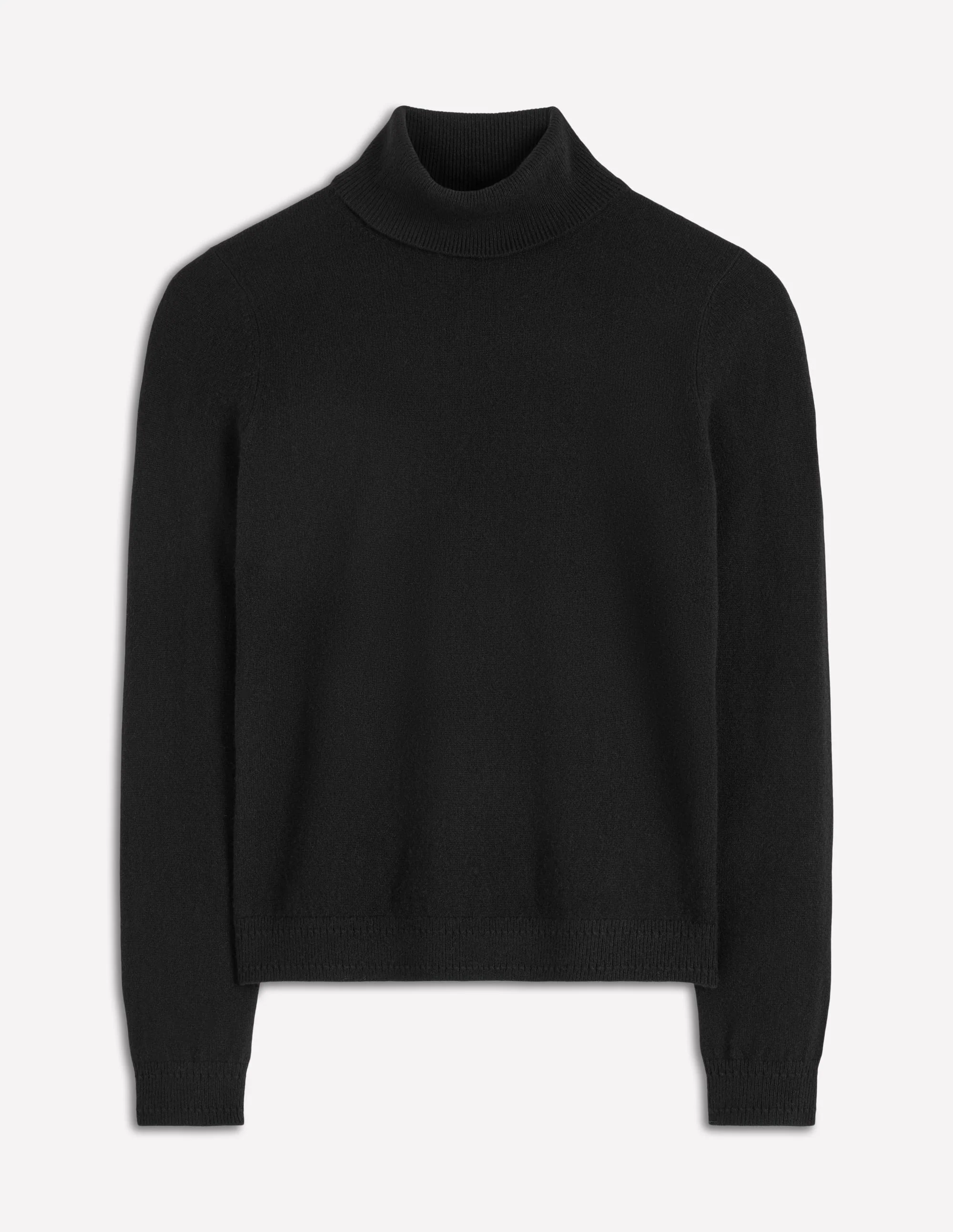 Eva Cashmere Roll Neck Jumper-Black - Image 5