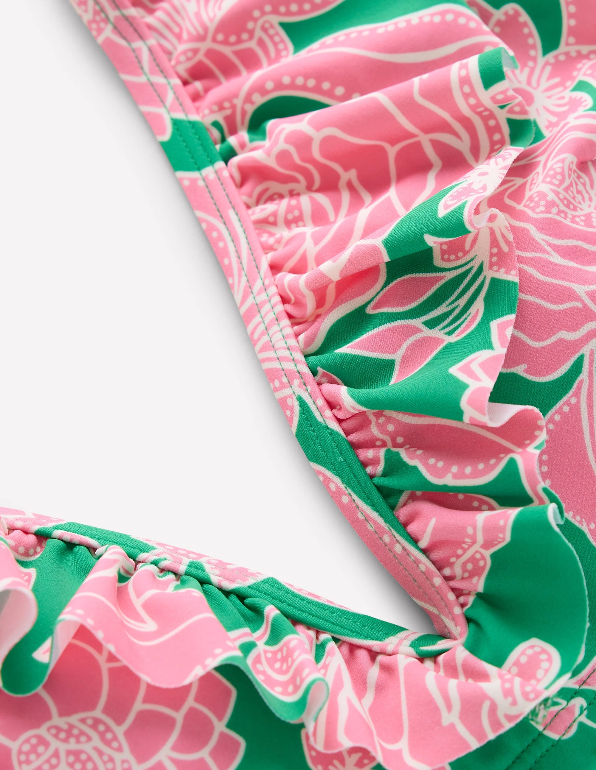Evia Ruffle Bikini Top-Rich Emerald, Blossom Cascade - Image 7