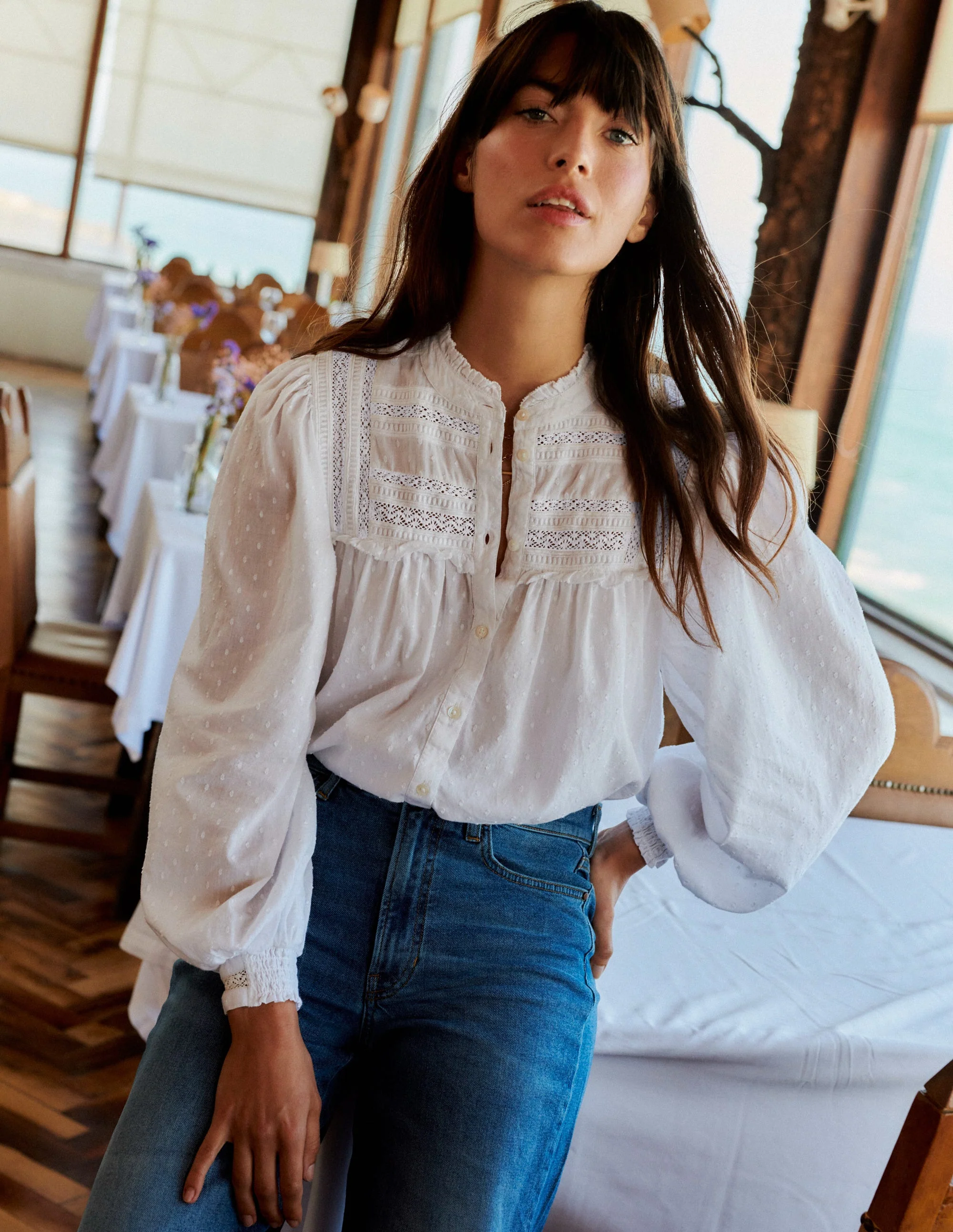 Fabric Interest Top-White - Image 5