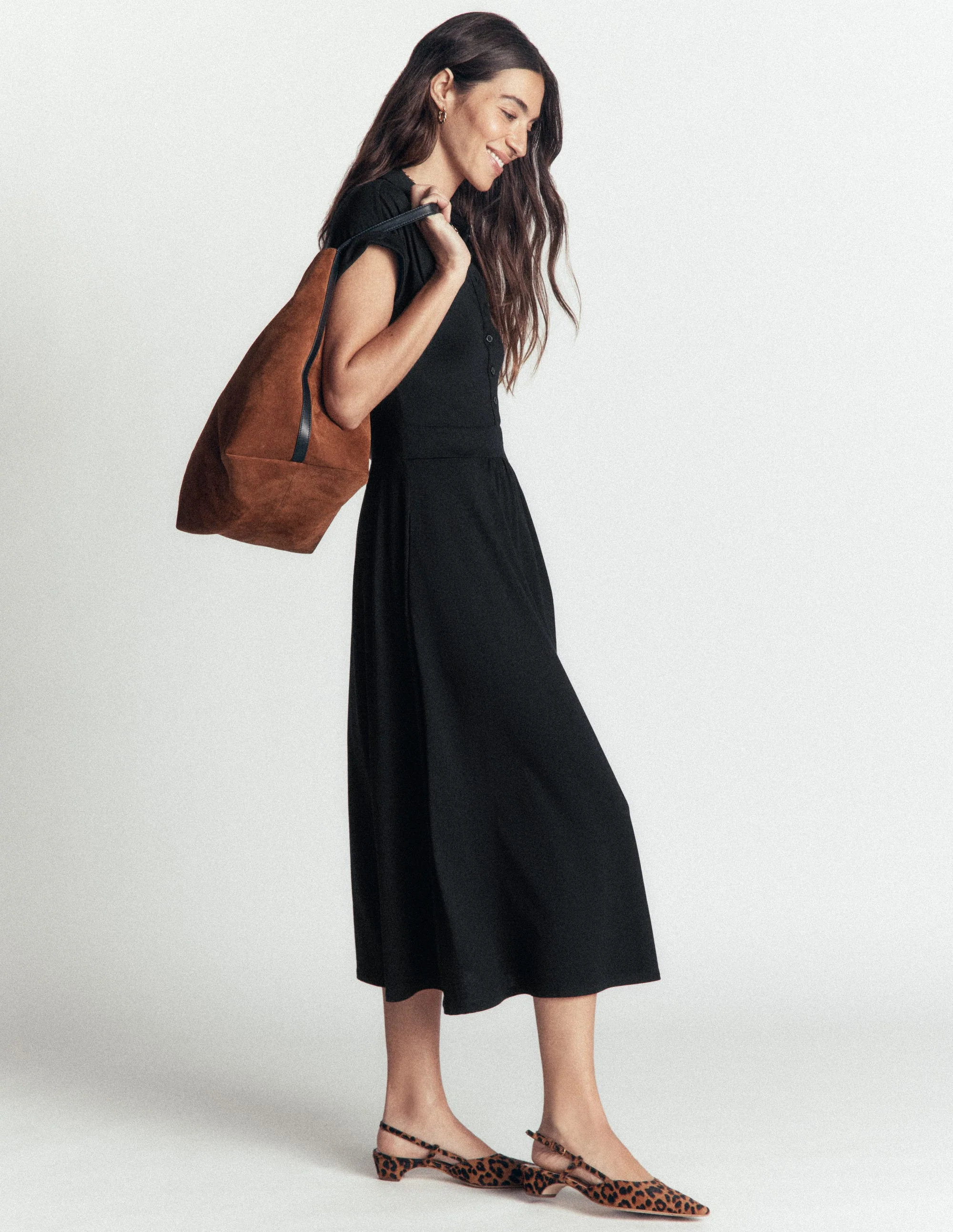 Fae Jersey Shirt Dress-Black - Image 4