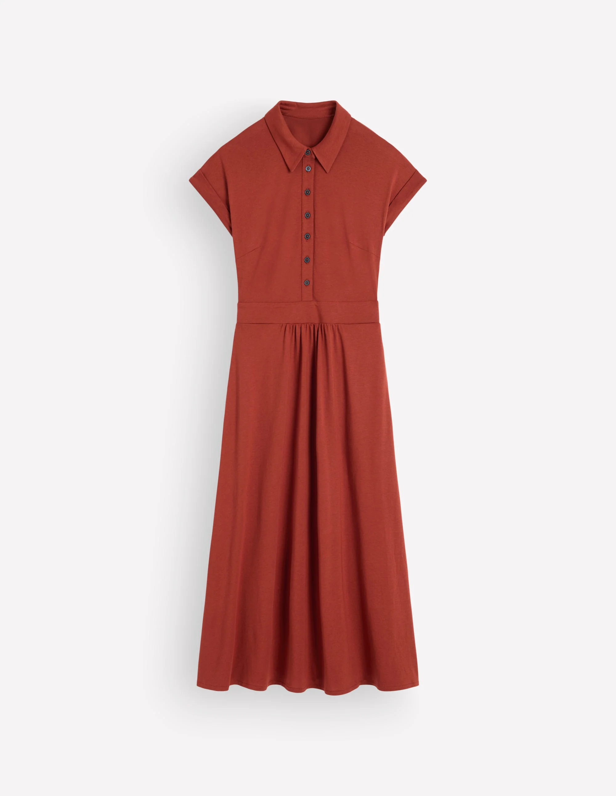 Fae Jersey Shirt Dress-Burnt Orange - Image 6