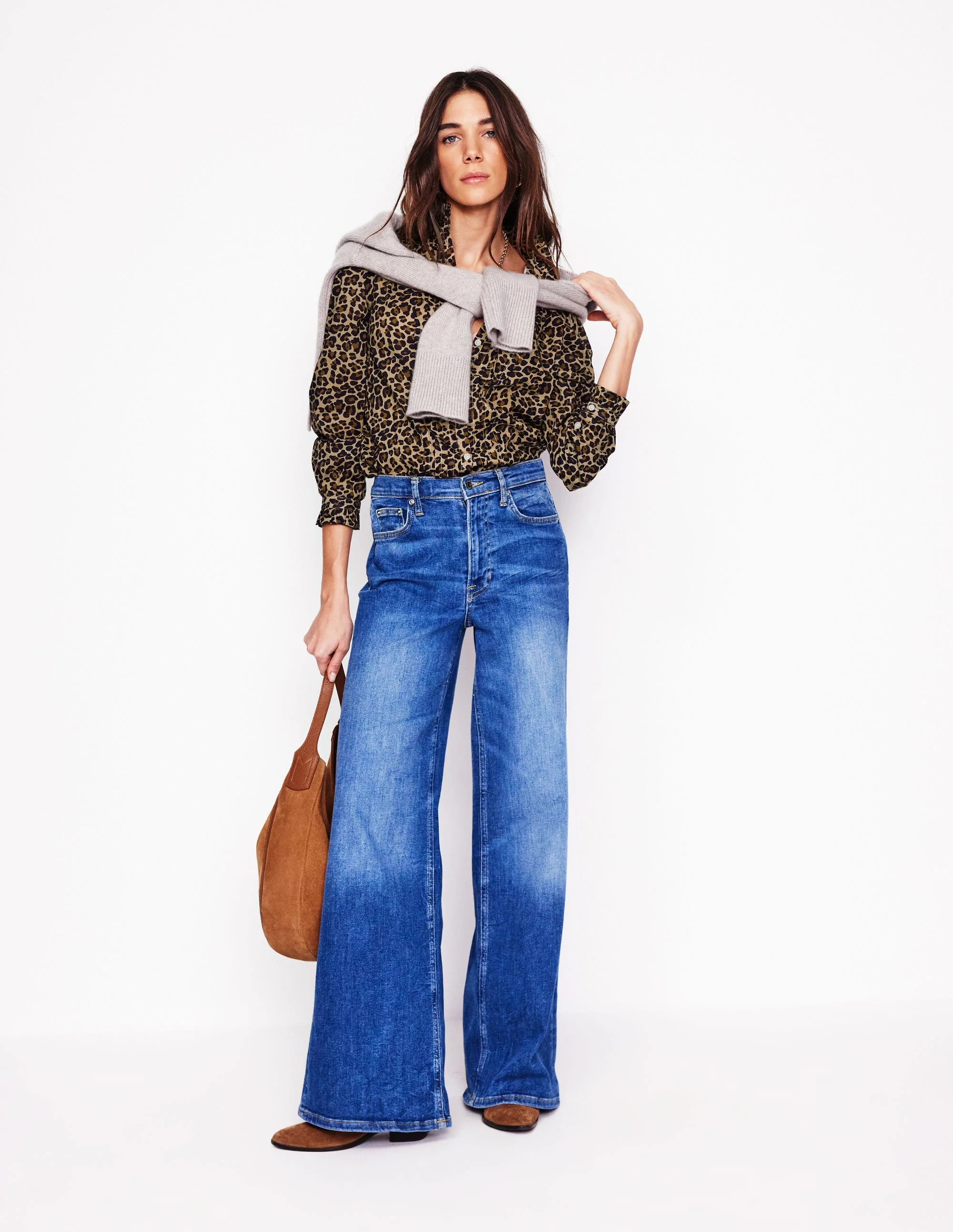 Felicity Cotton Blouse-Camel, Cheetah Pop - Image 4
